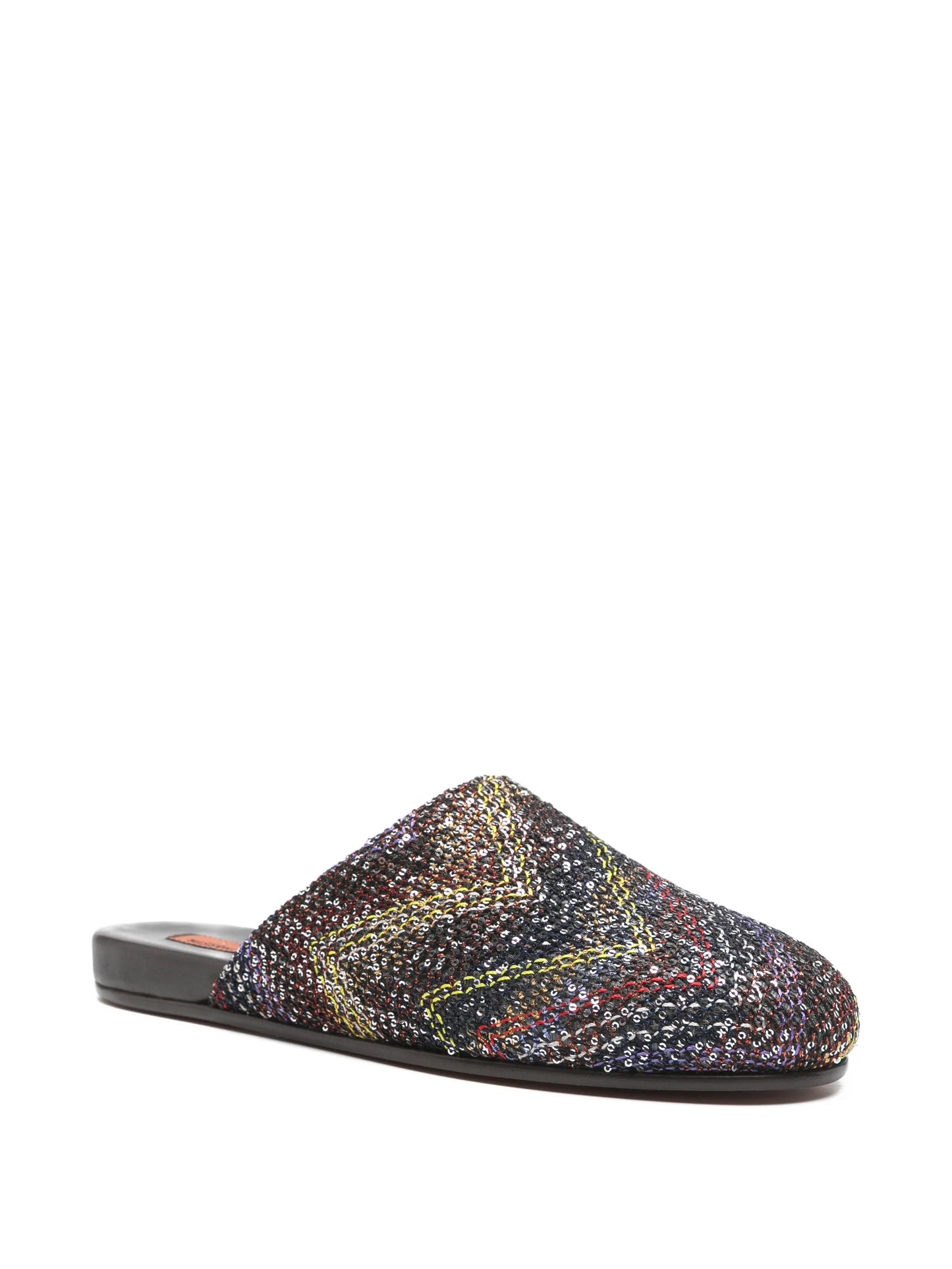 sequined flat mules