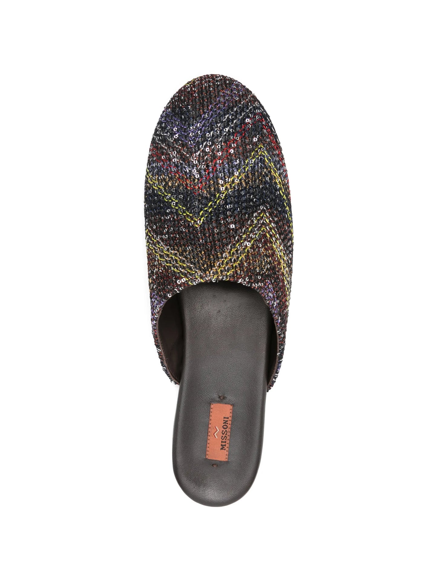 sequined flat mules