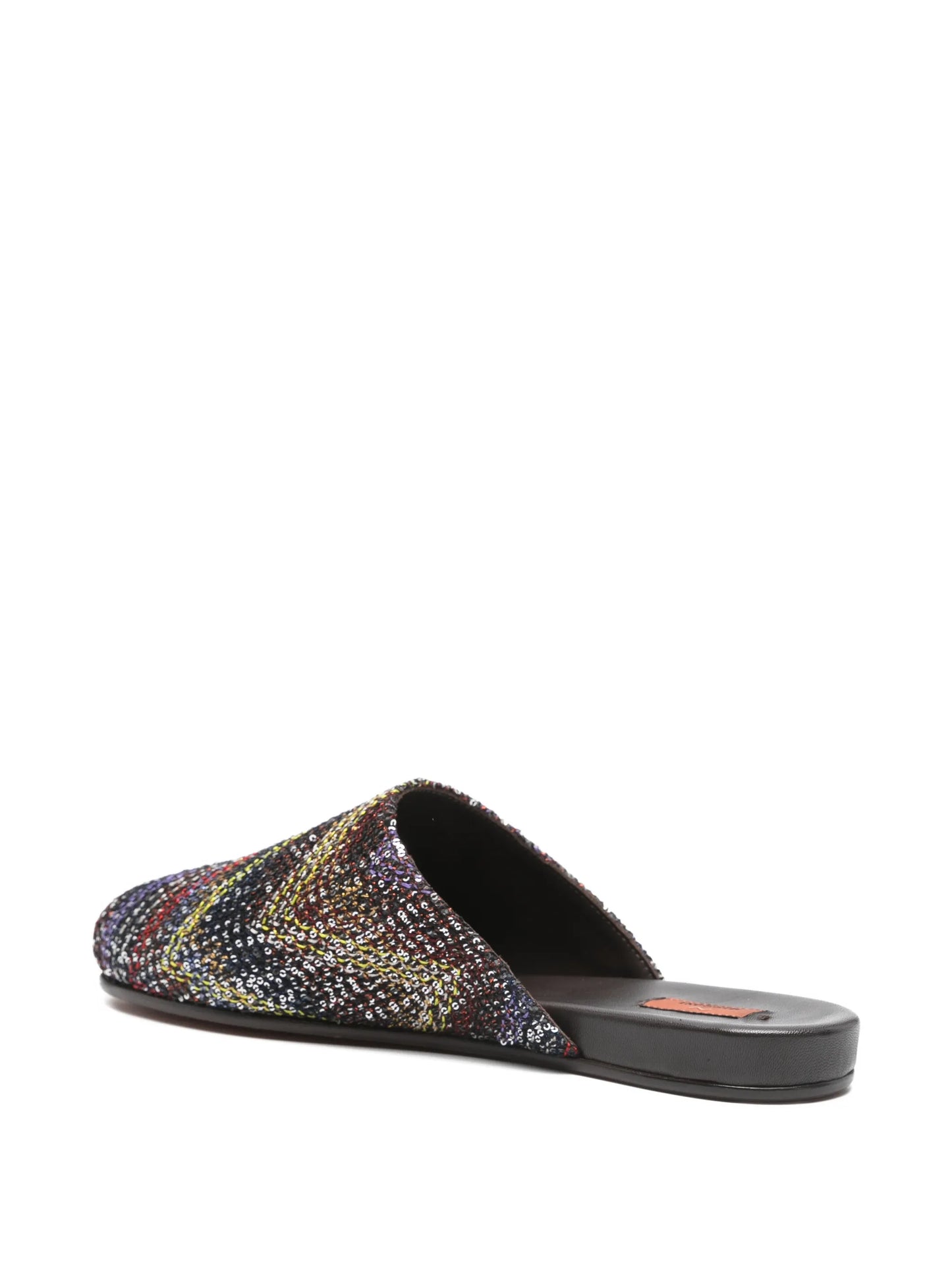 sequined flat mules