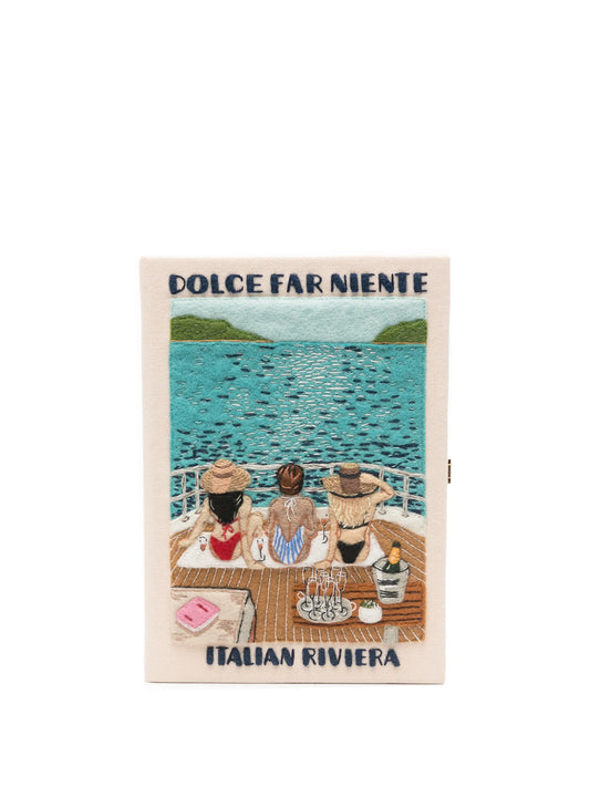 Dolce Far Niente embroidered clutch bag