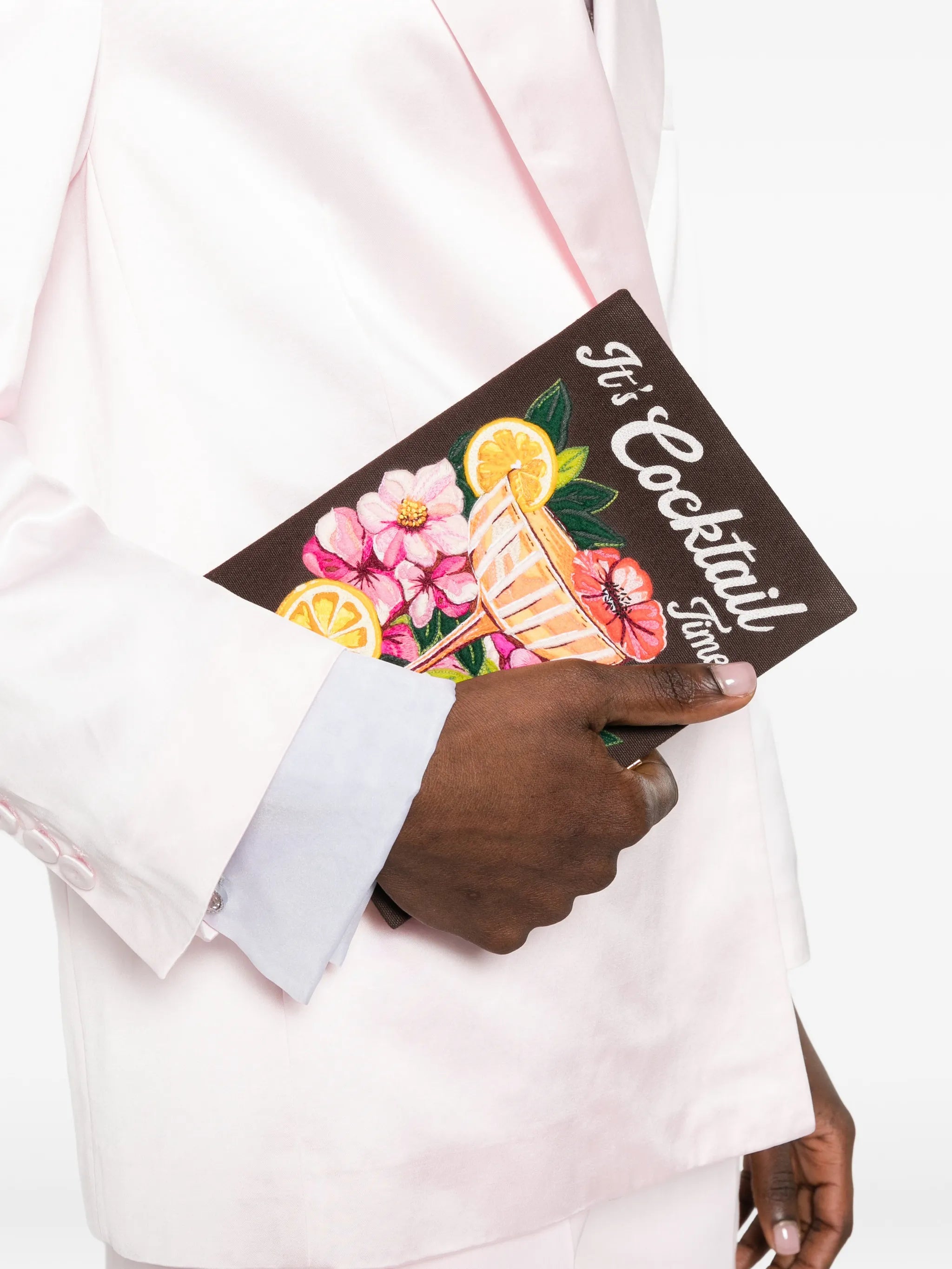 embroidered book clutch bag