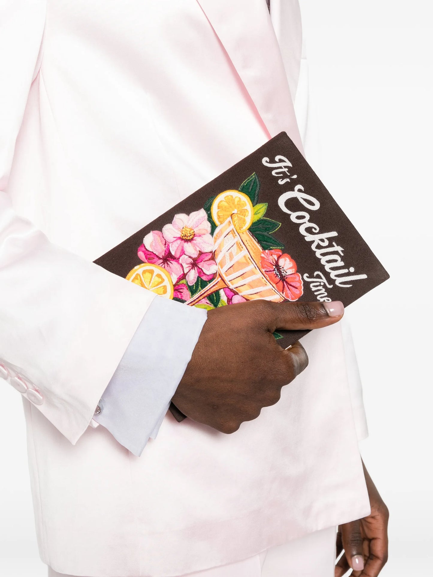 embroidered book clutch bag