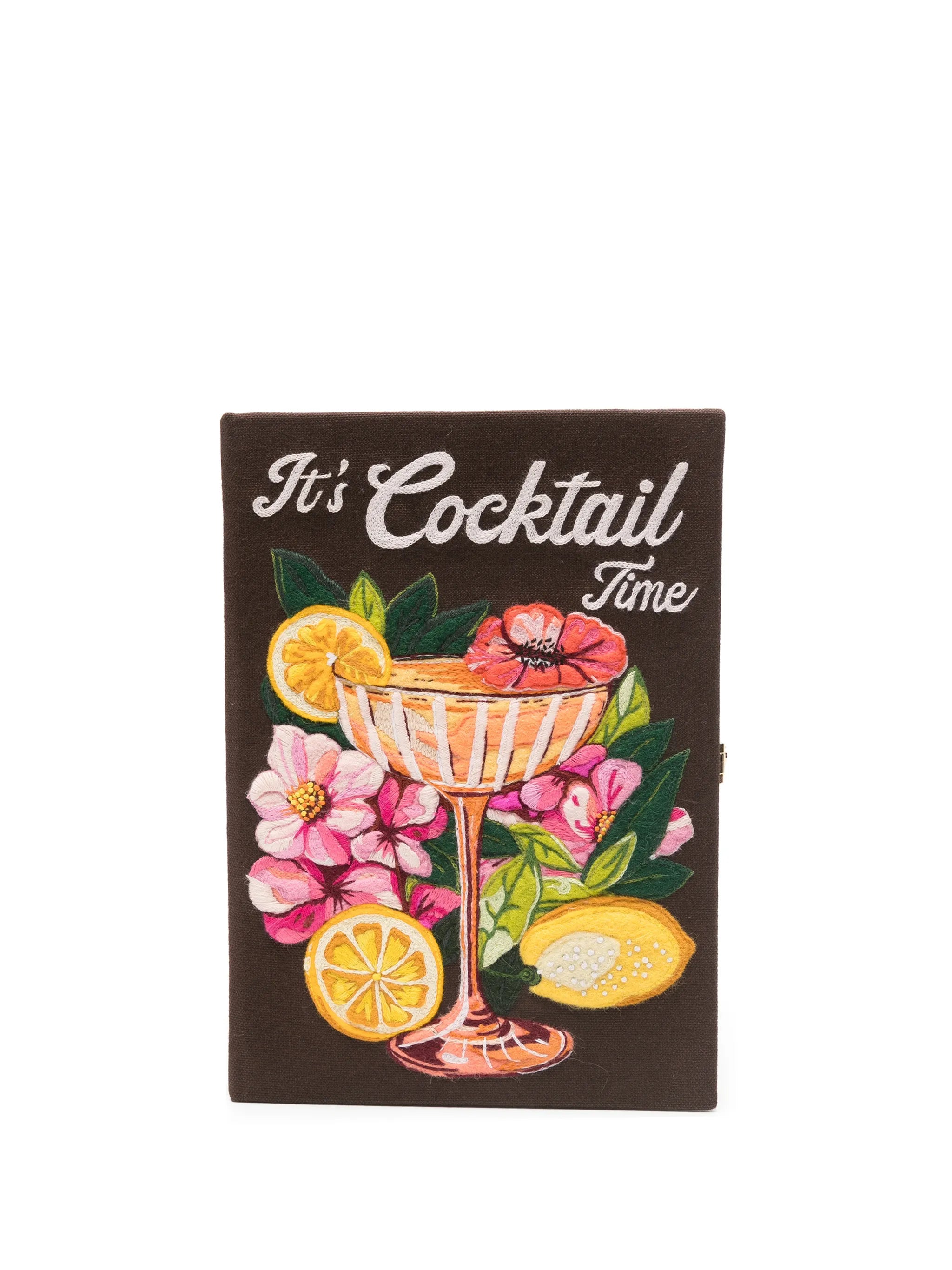 embroidered book clutch bag