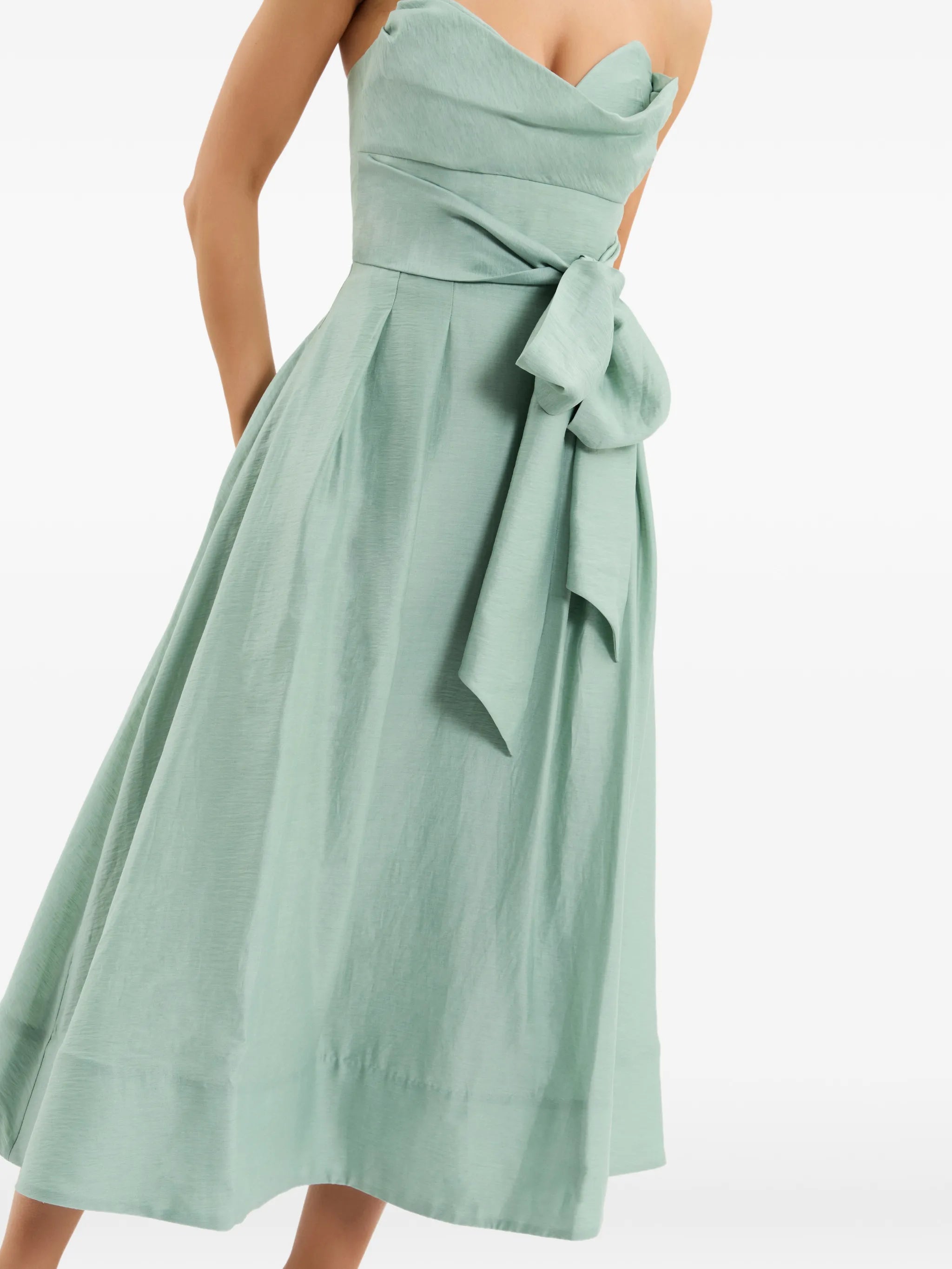 Serenity strapless bow midi dress
