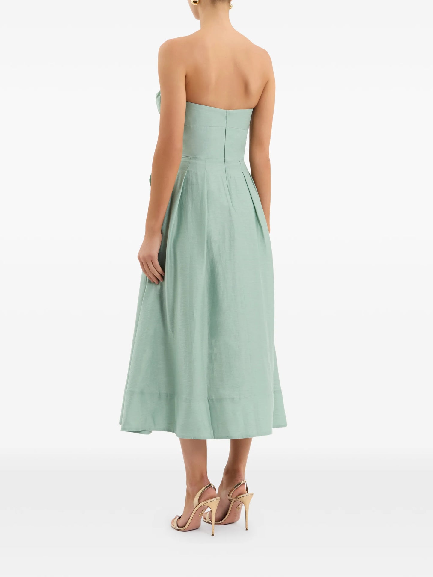 Serenity strapless bow midi dress