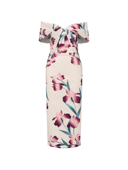Linnea off-the-shoulder floral midi dress
