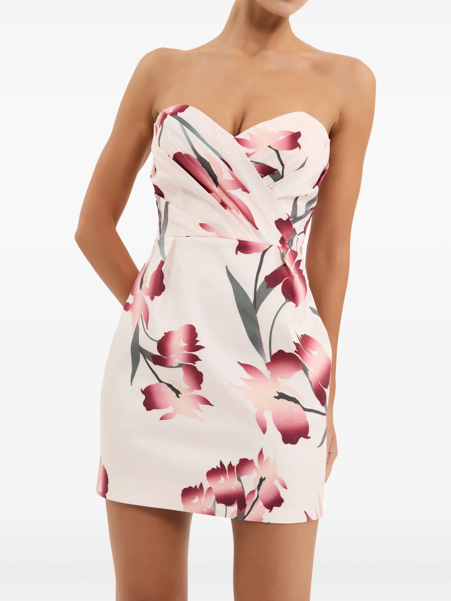 Linnea floral strapless mini dress