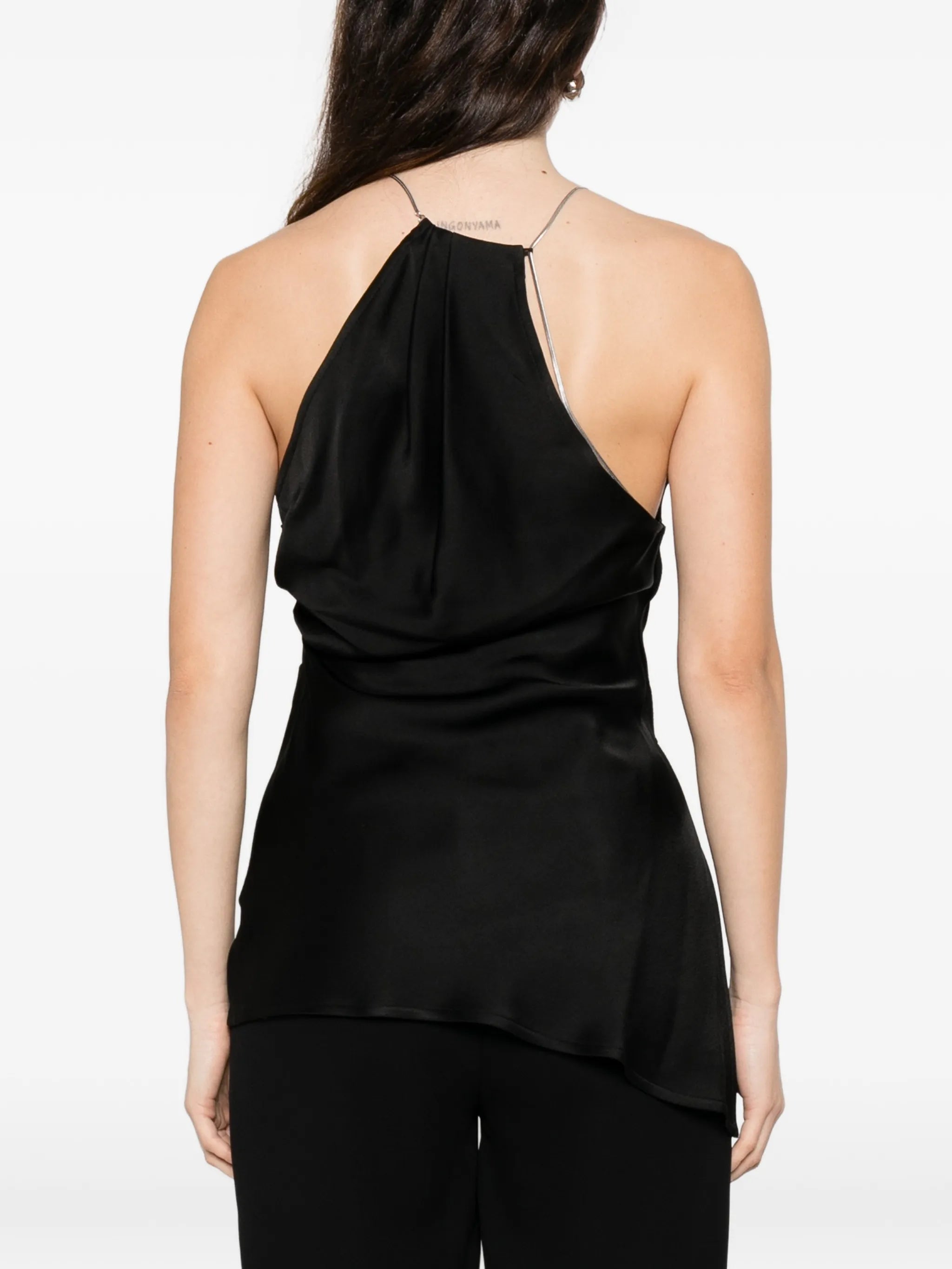 halterneck sleeveless blouse