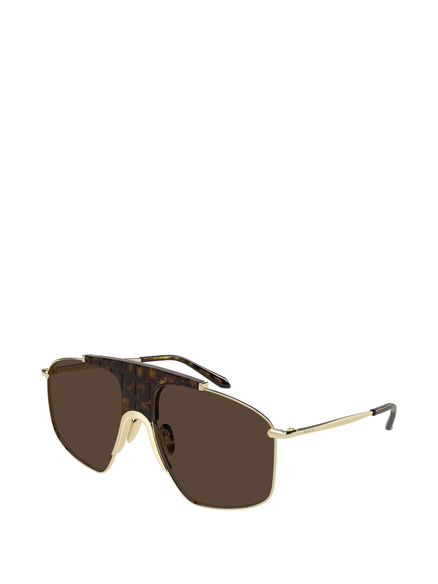 tortoiseshell-effect pilot-frame sunglasses