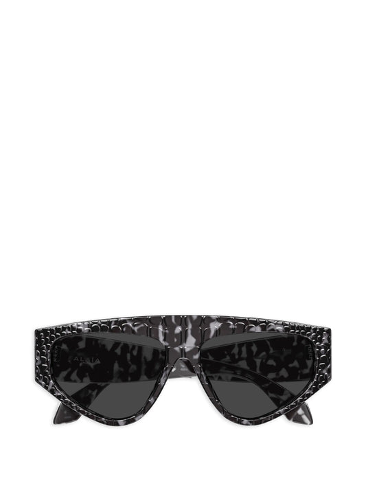 crocodile-effect tortoiseshell-pattern sunglasses