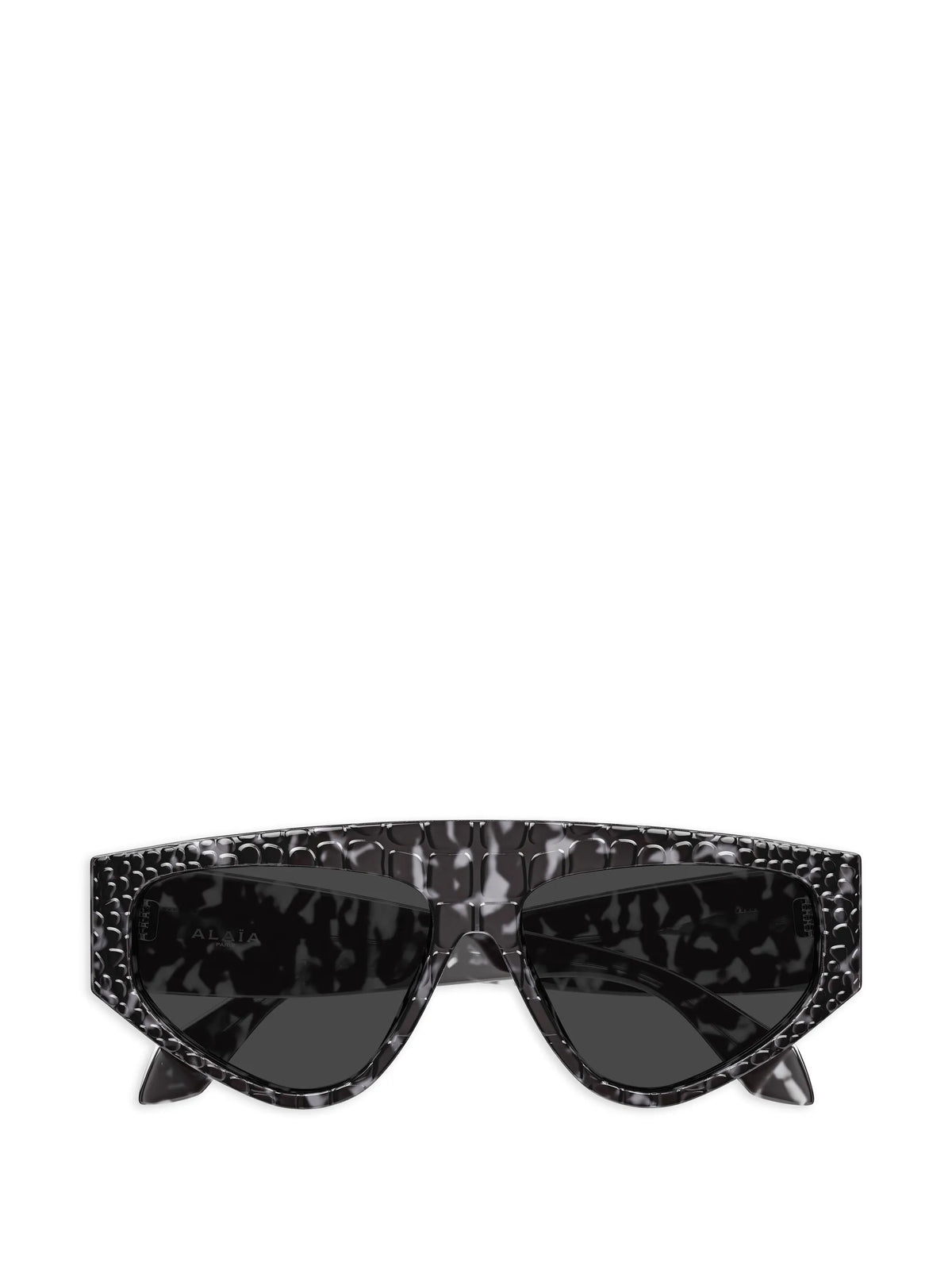 crocodile-effect tortoiseshell-pattern sunglasses