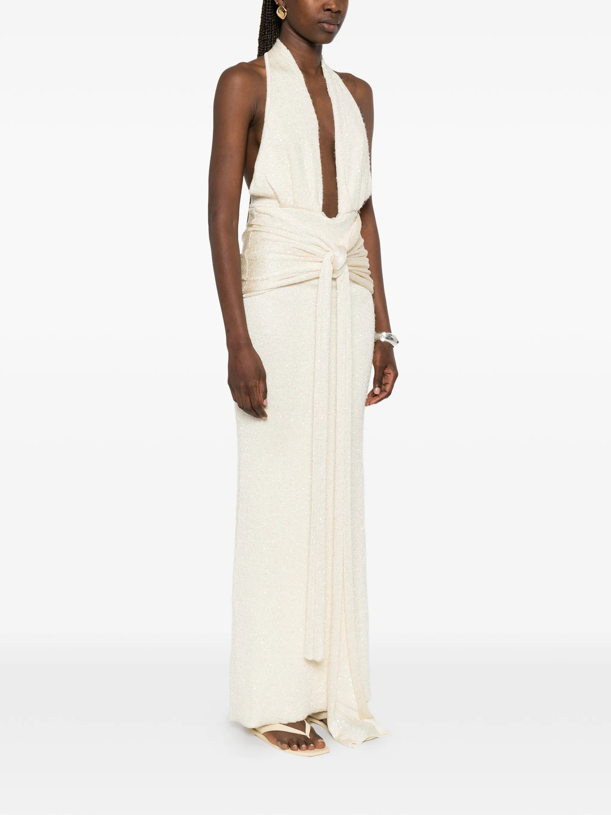 Sereia knotted-waist maxi dress