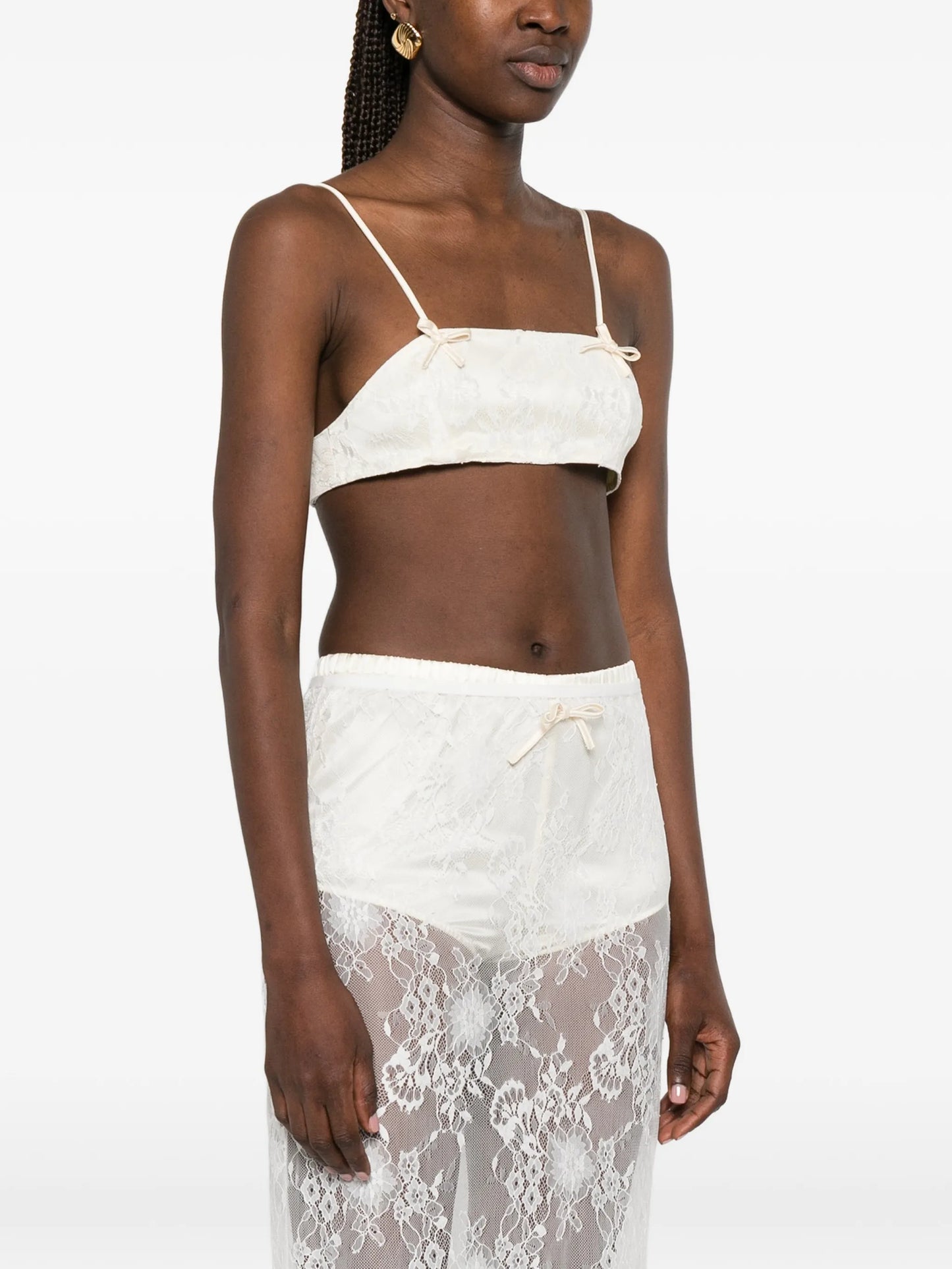 Eteri lace cropped top
