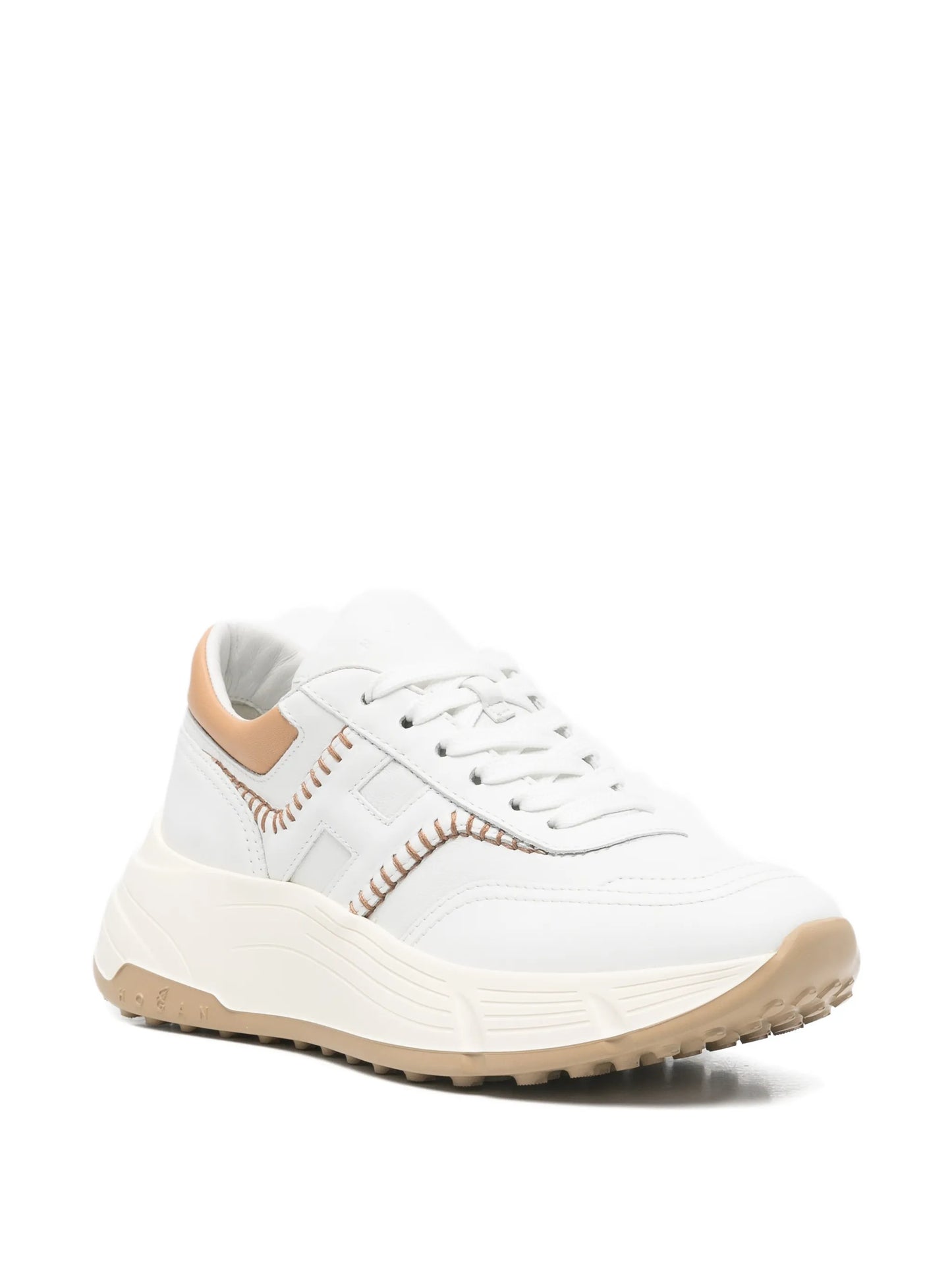 lace-up fastening leather sneakers