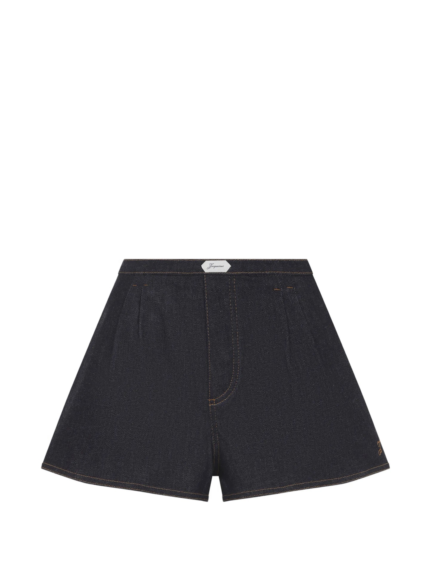 pleated cotton shorts