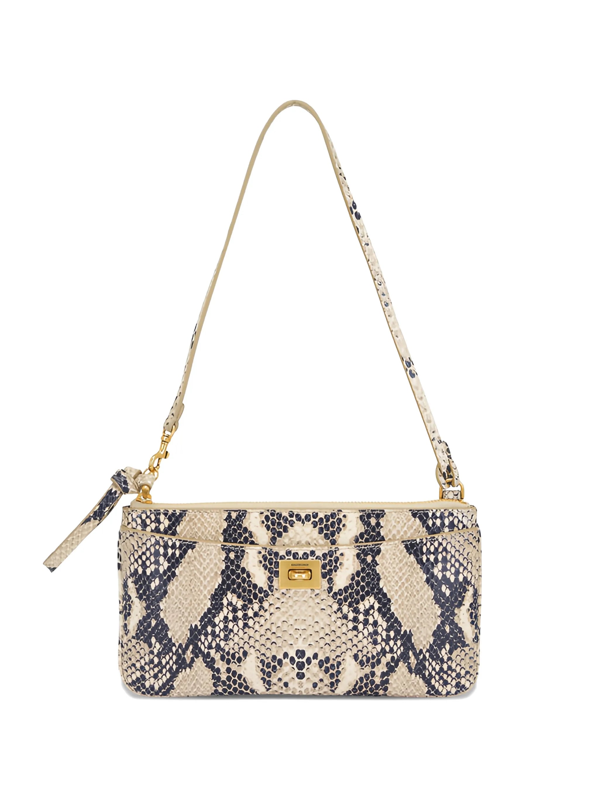 Rodeo snake-effect leather shoulder bag