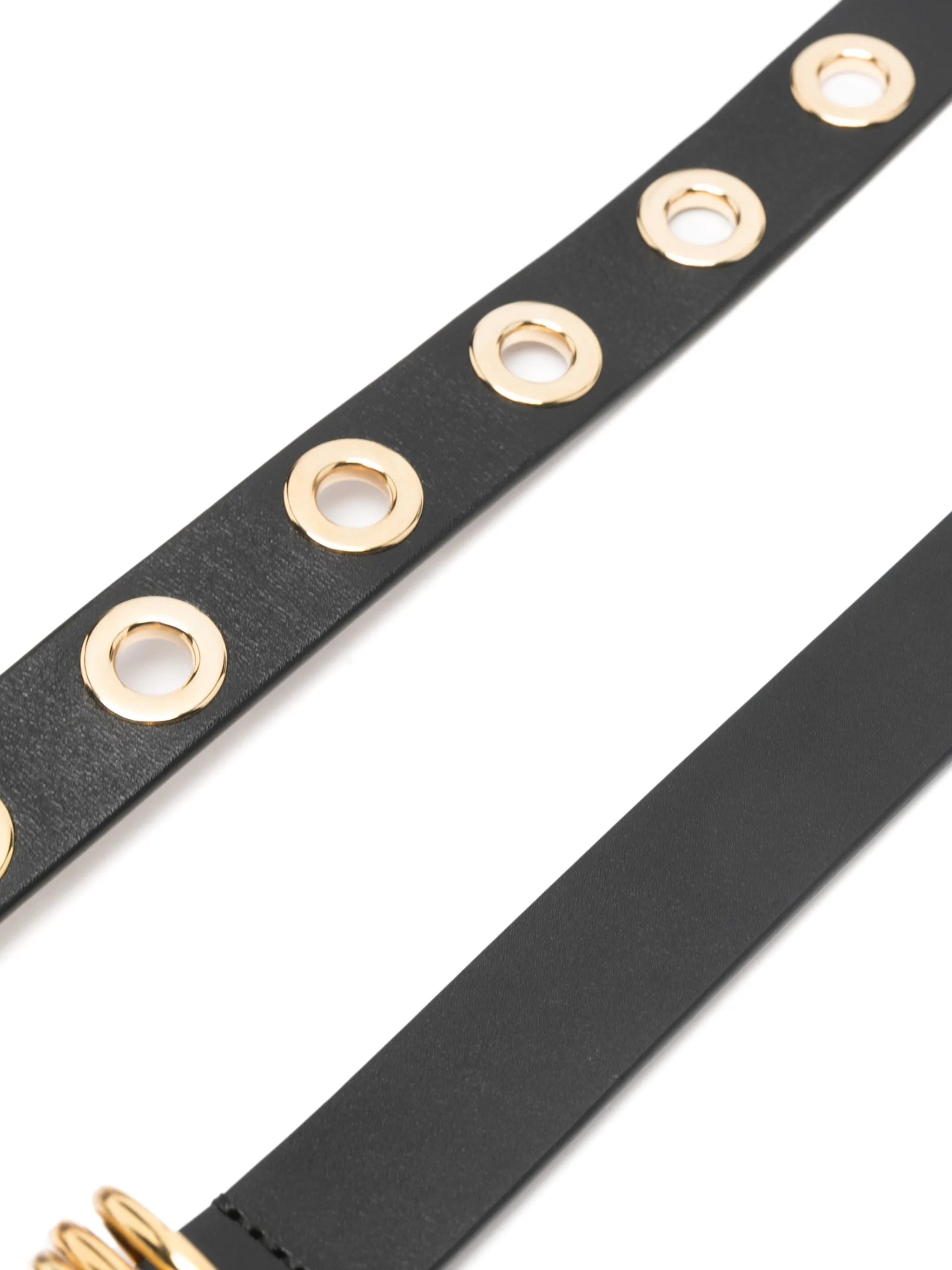 Hollyhock 10 rivet black gold belt