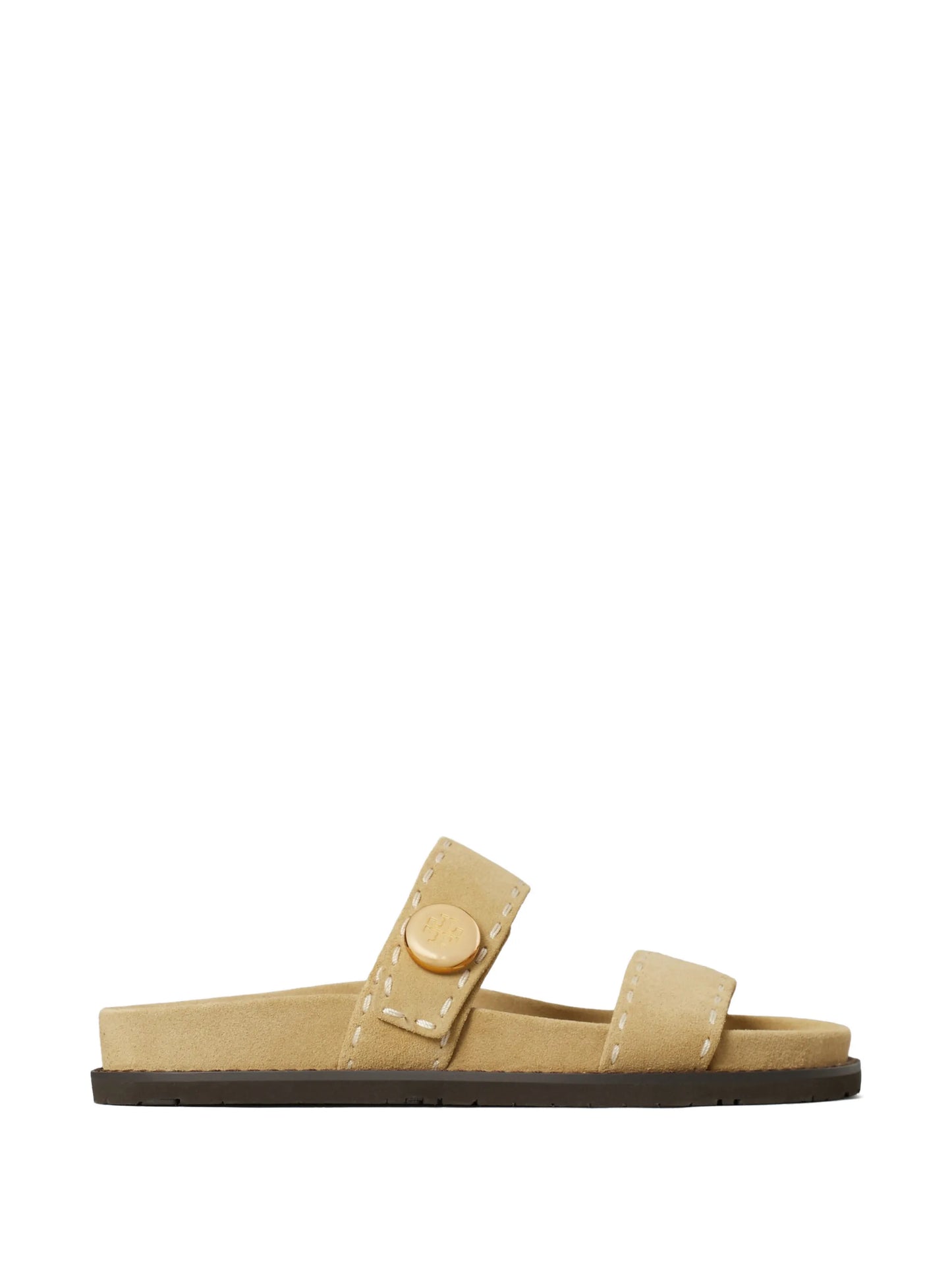 button strap slide sandals