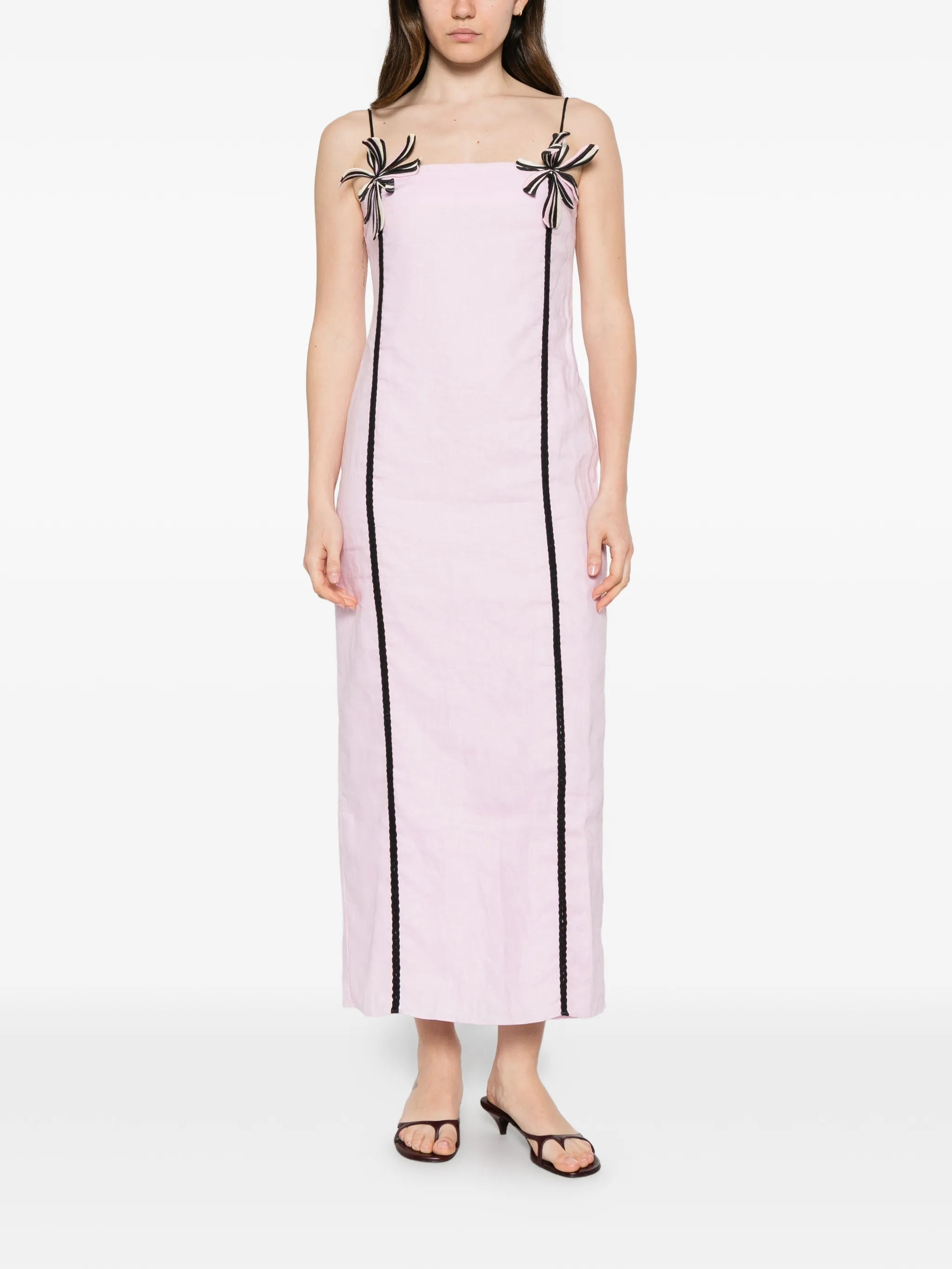 Sloane flower-applique midi dress