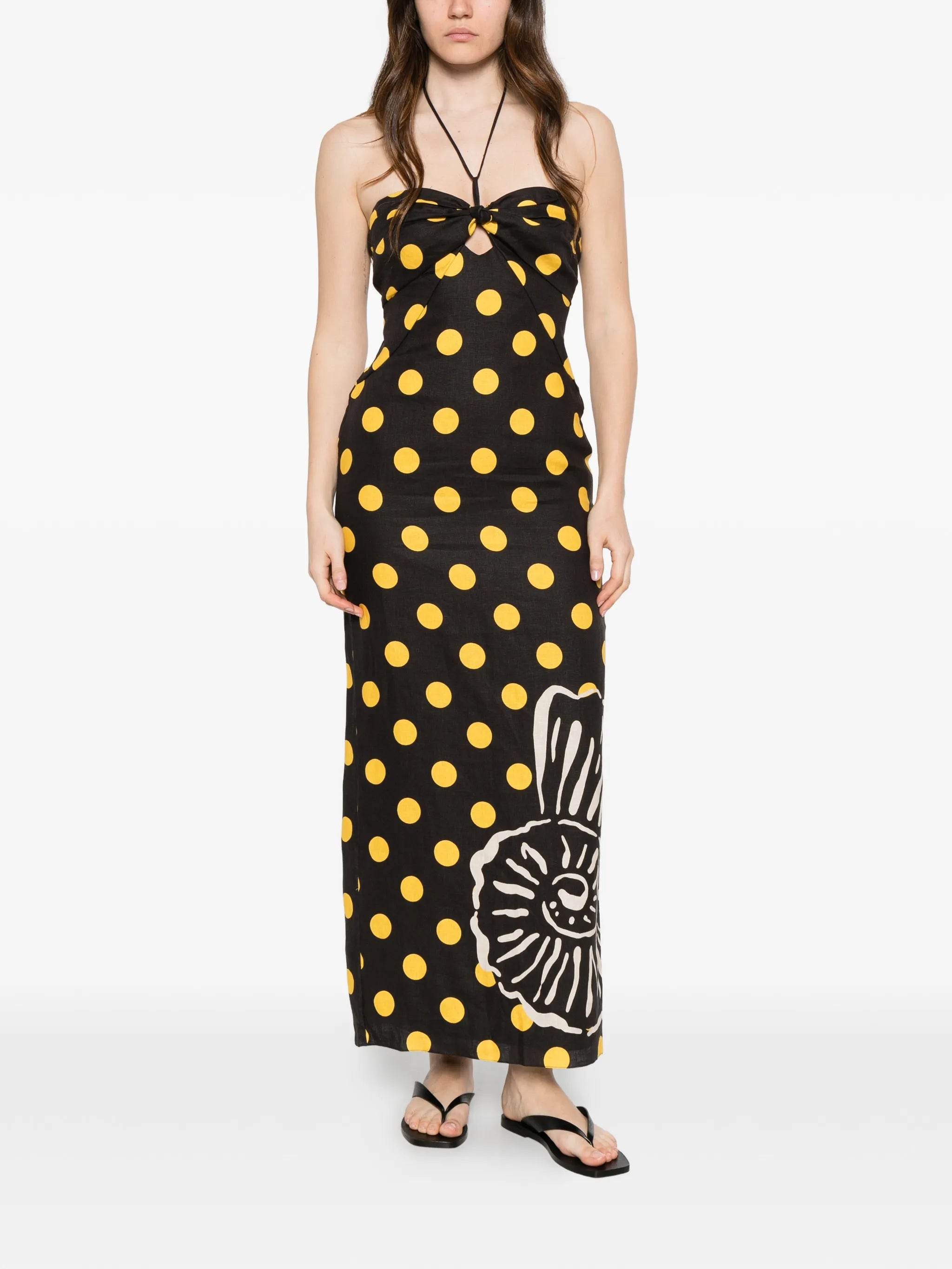 Leda polka-dot midi dress