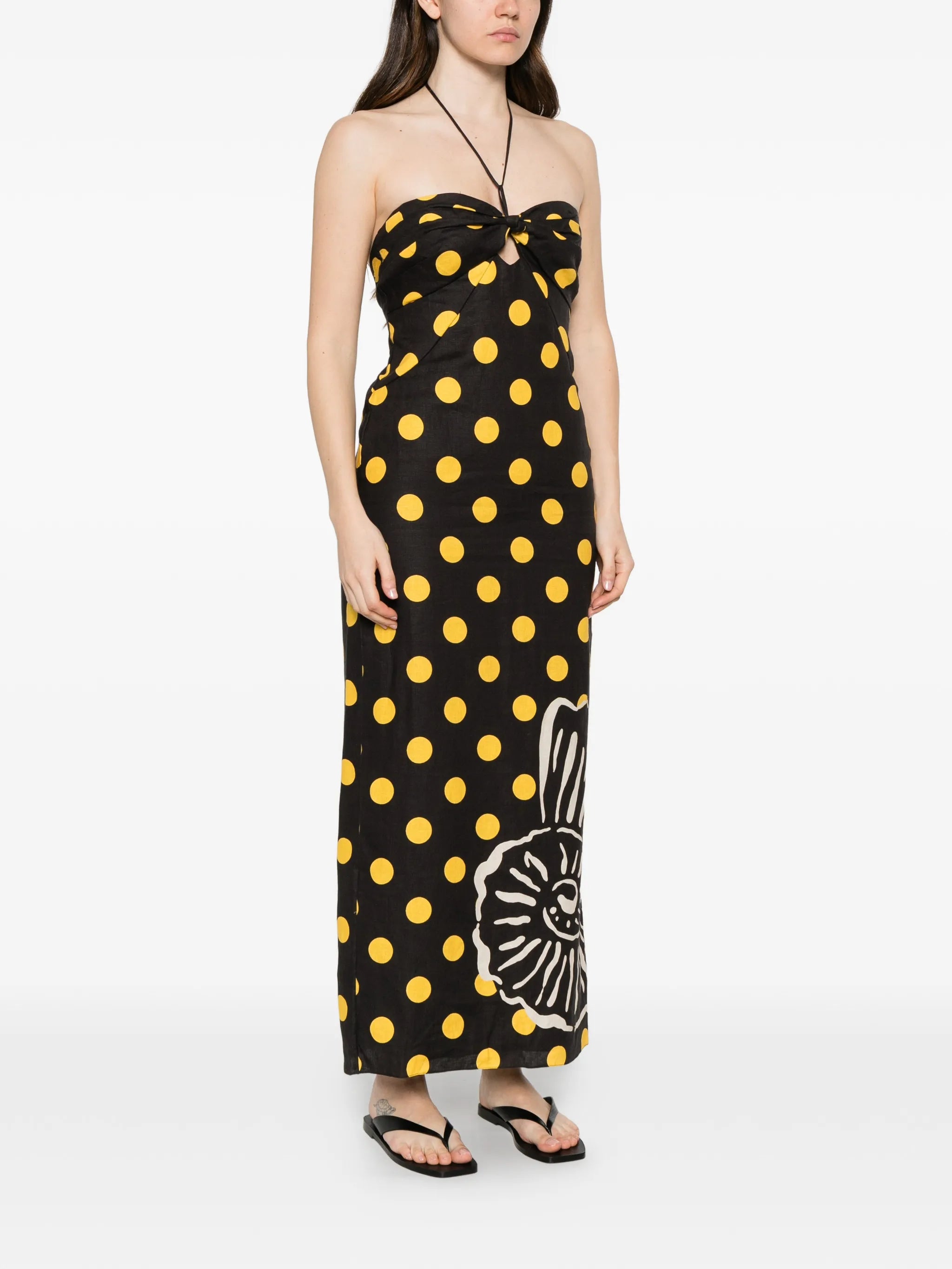 Leda polka-dot midi dress