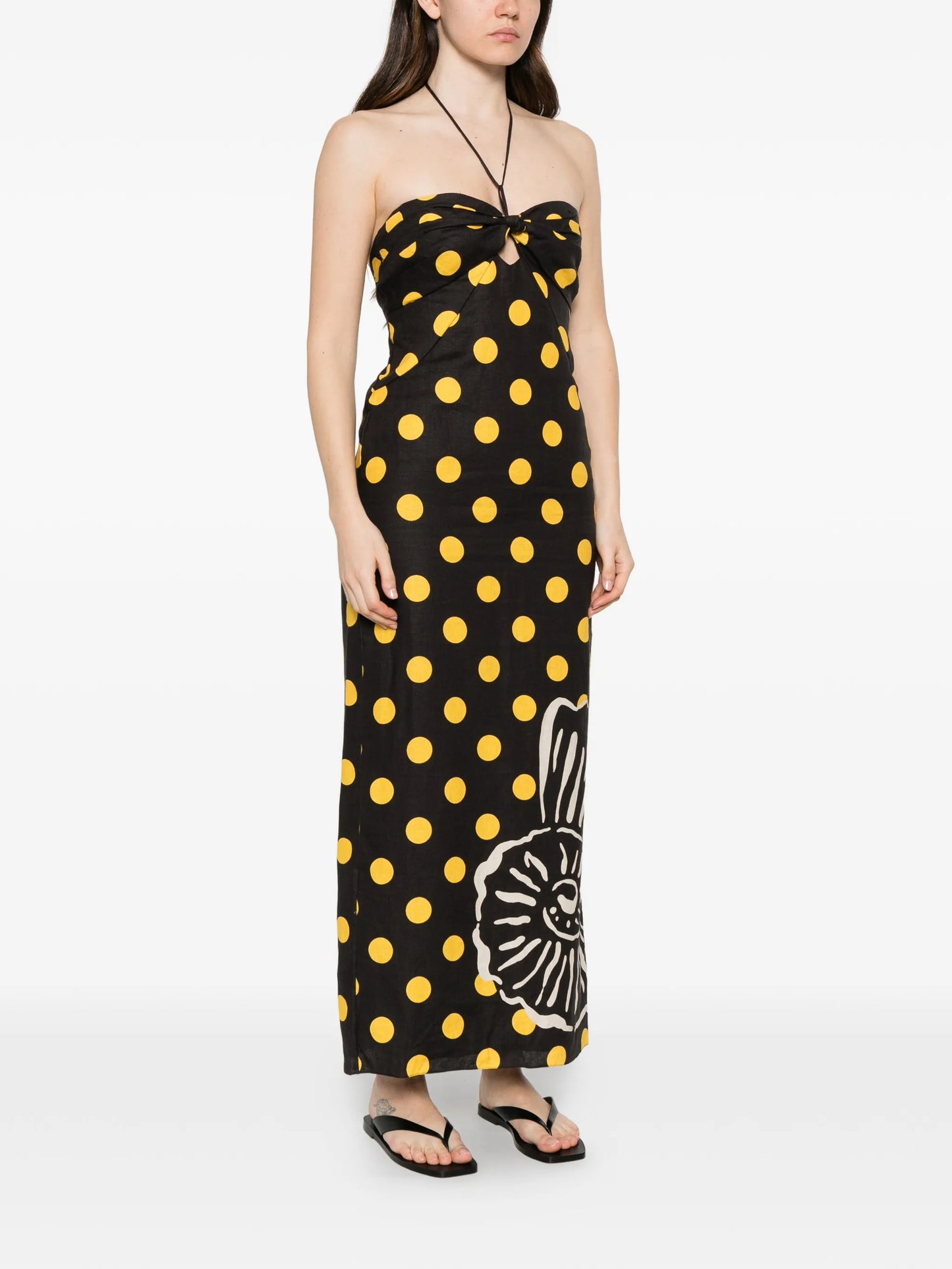 Leda polka-dot midi dress