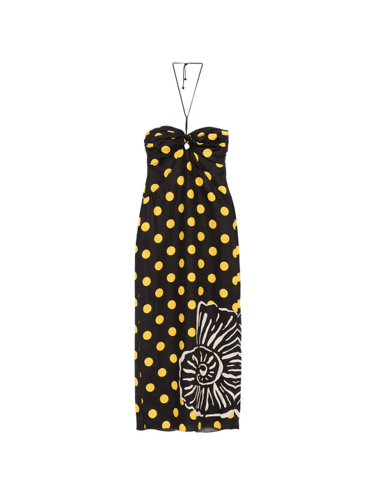 Leda polka-dot midi dress