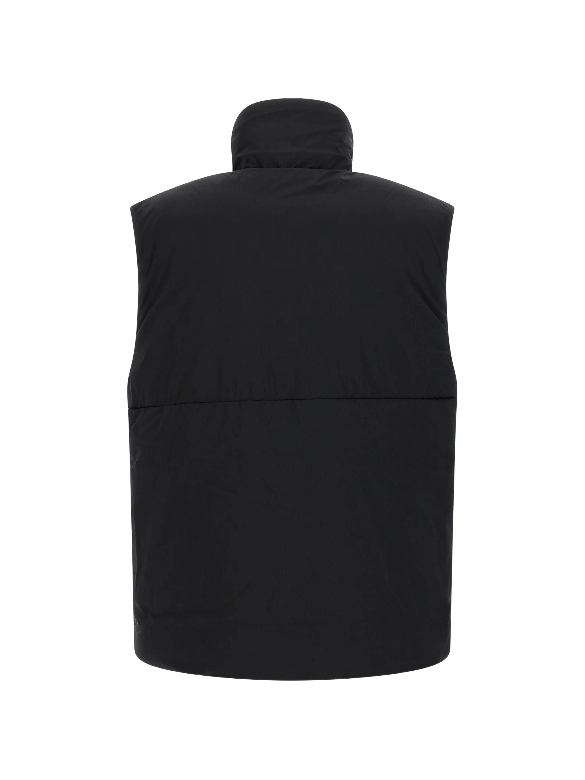 quilted logo-patch gilet