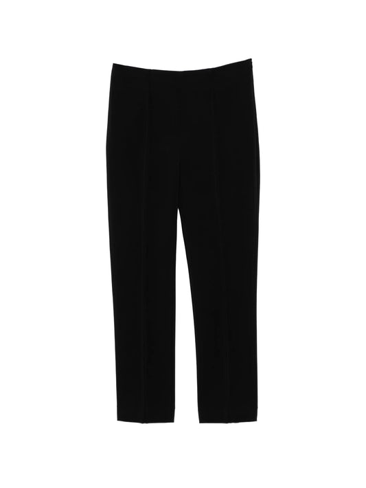cigarette-leg topstitched slim-fit trousers