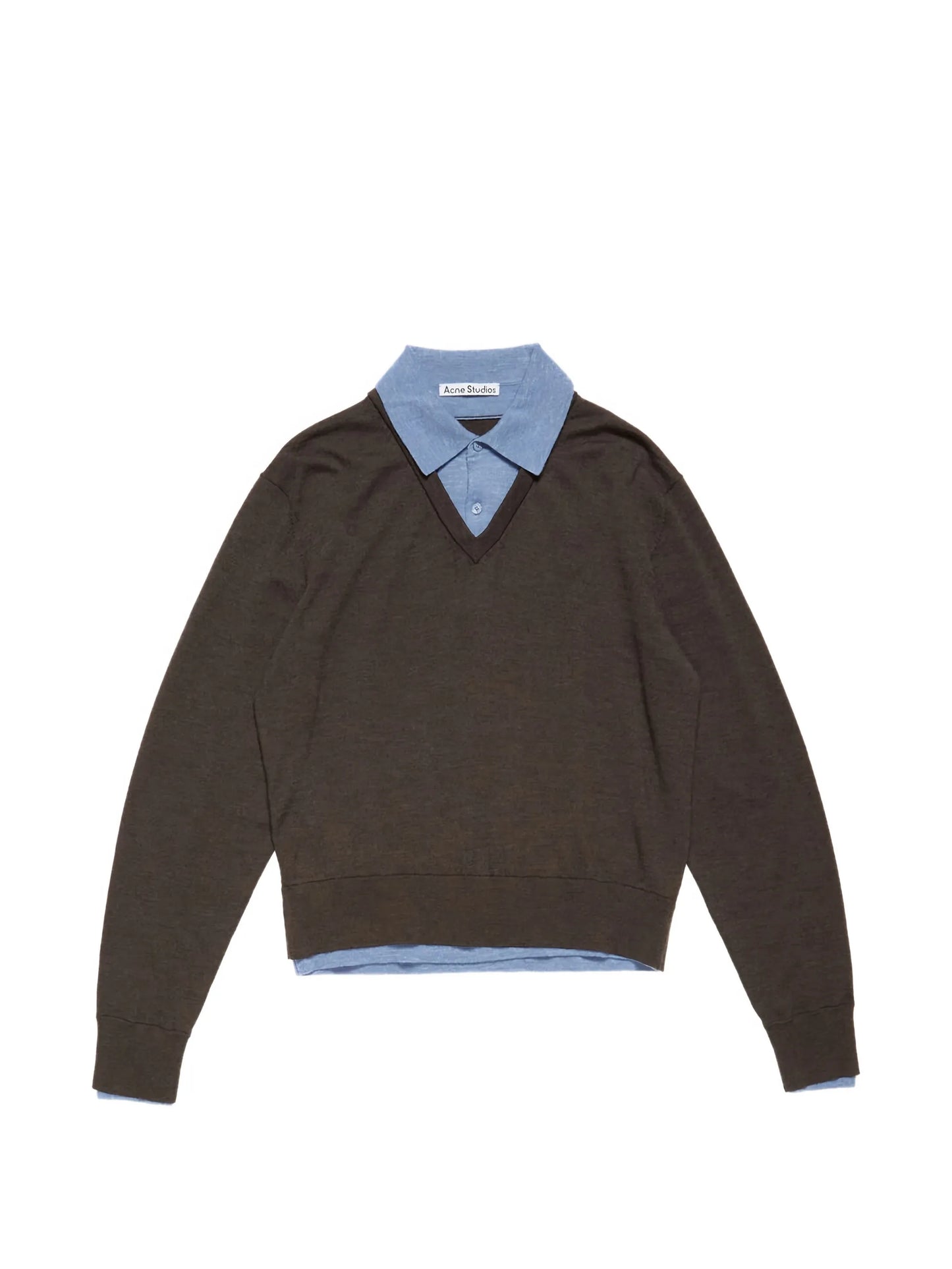 V-neck collared sweater