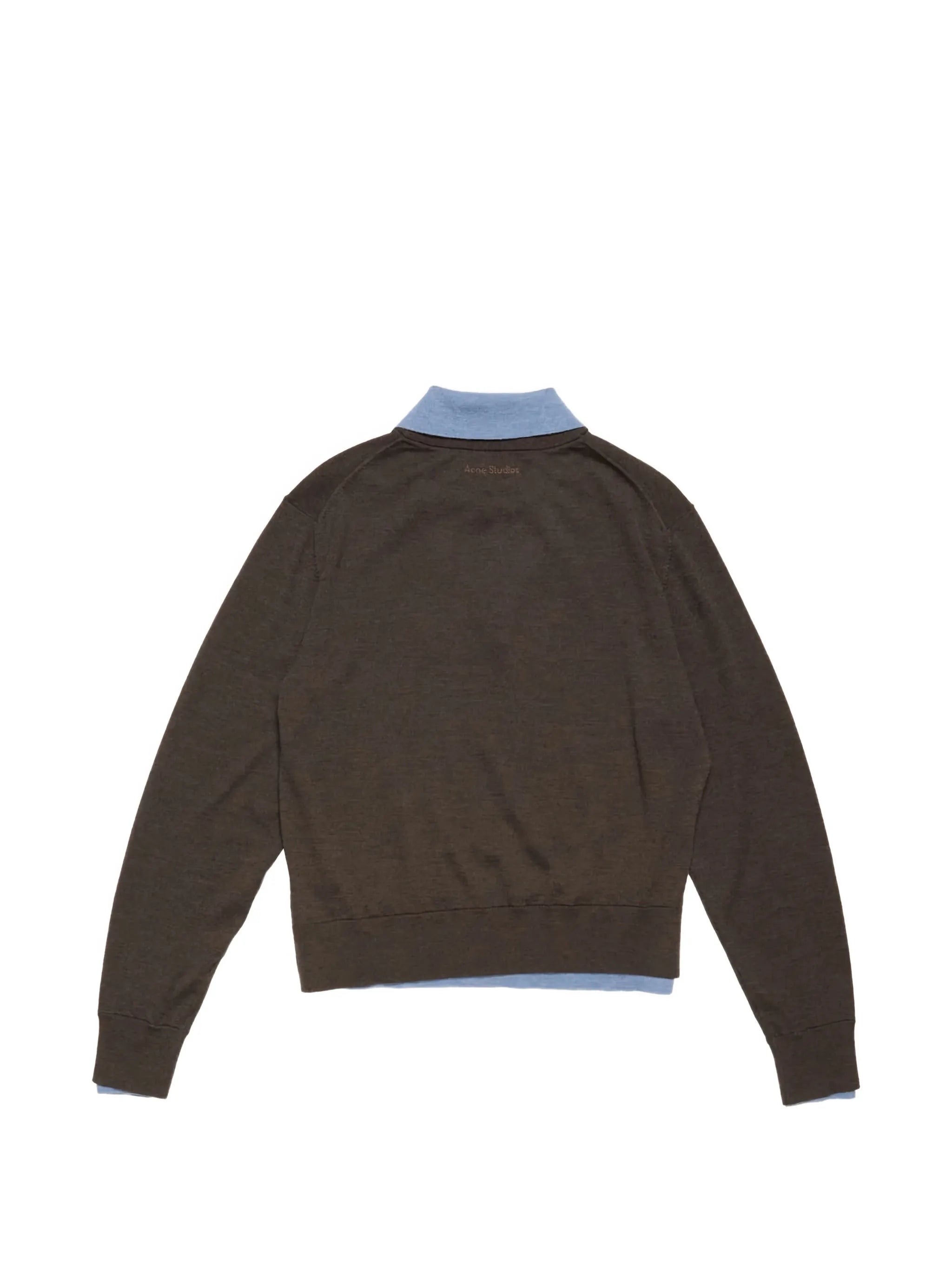 V-neck collared sweater