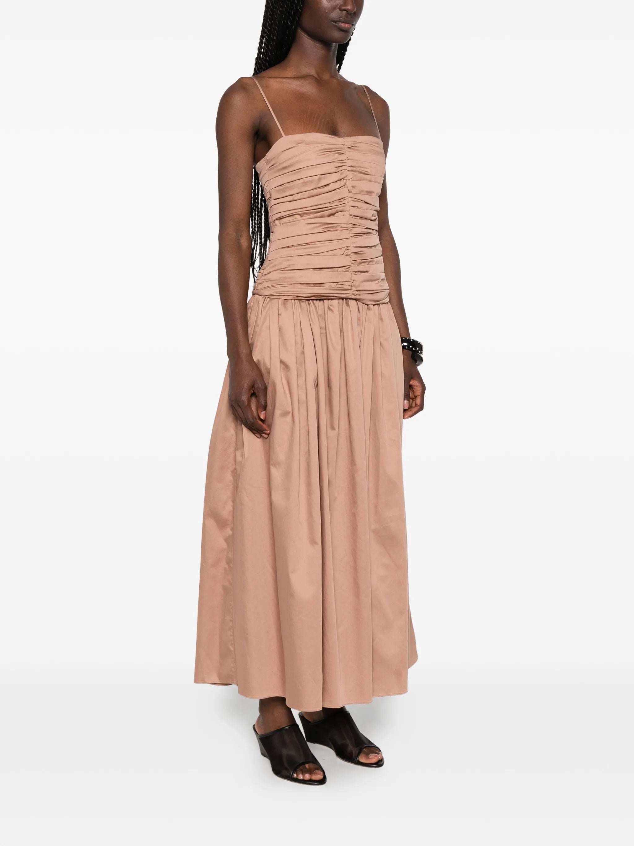 Amina ruched-bodice midi dress