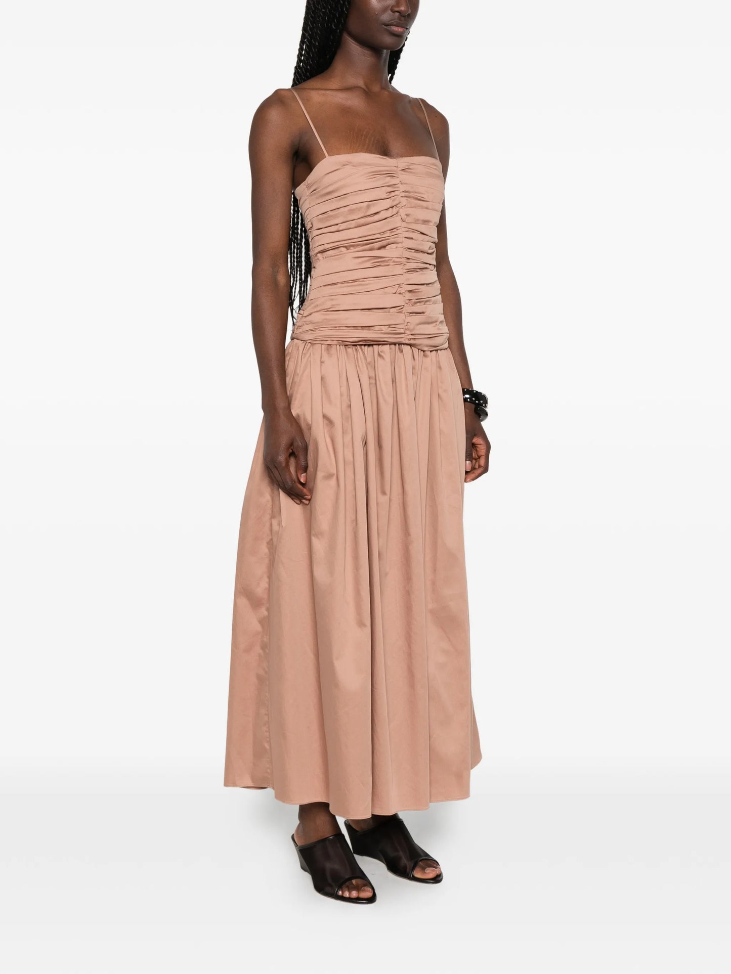 Amina ruched-bodice midi dress