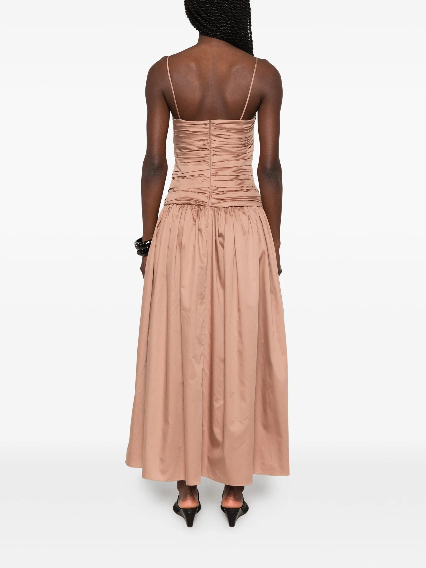 Amina ruched-bodice midi dress