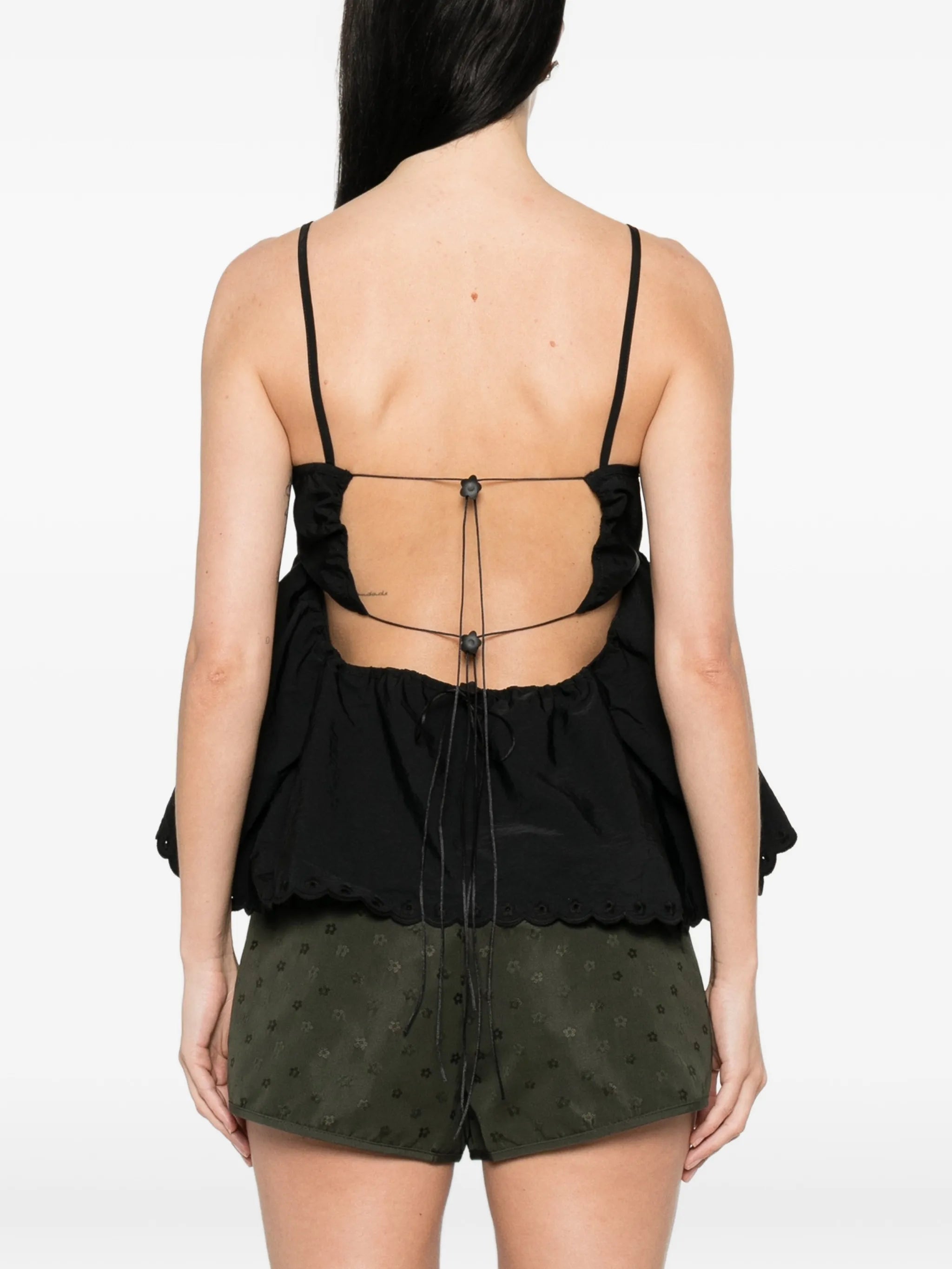 Selena embroidered taffeta top
