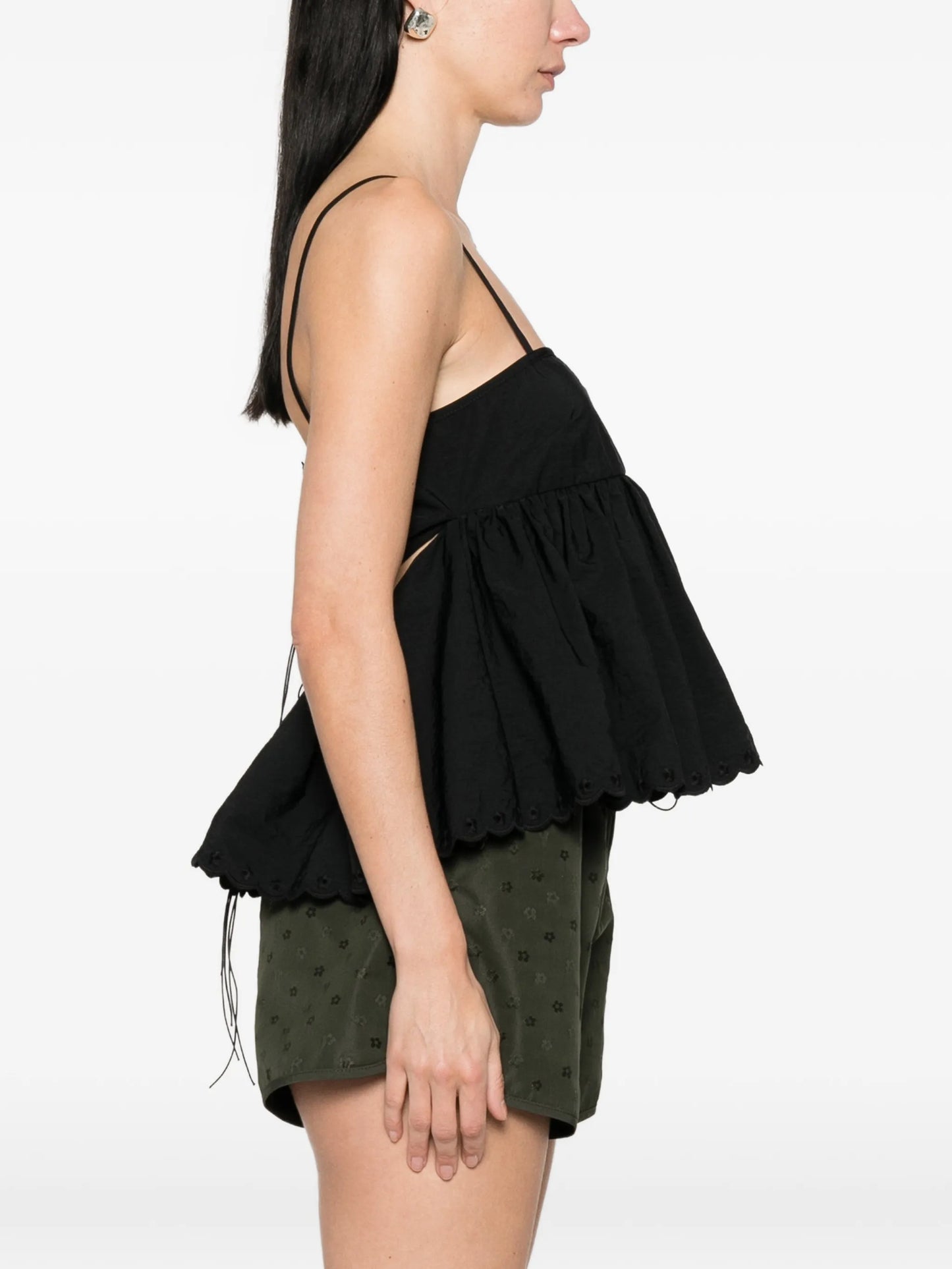 Selena embroidered taffeta top