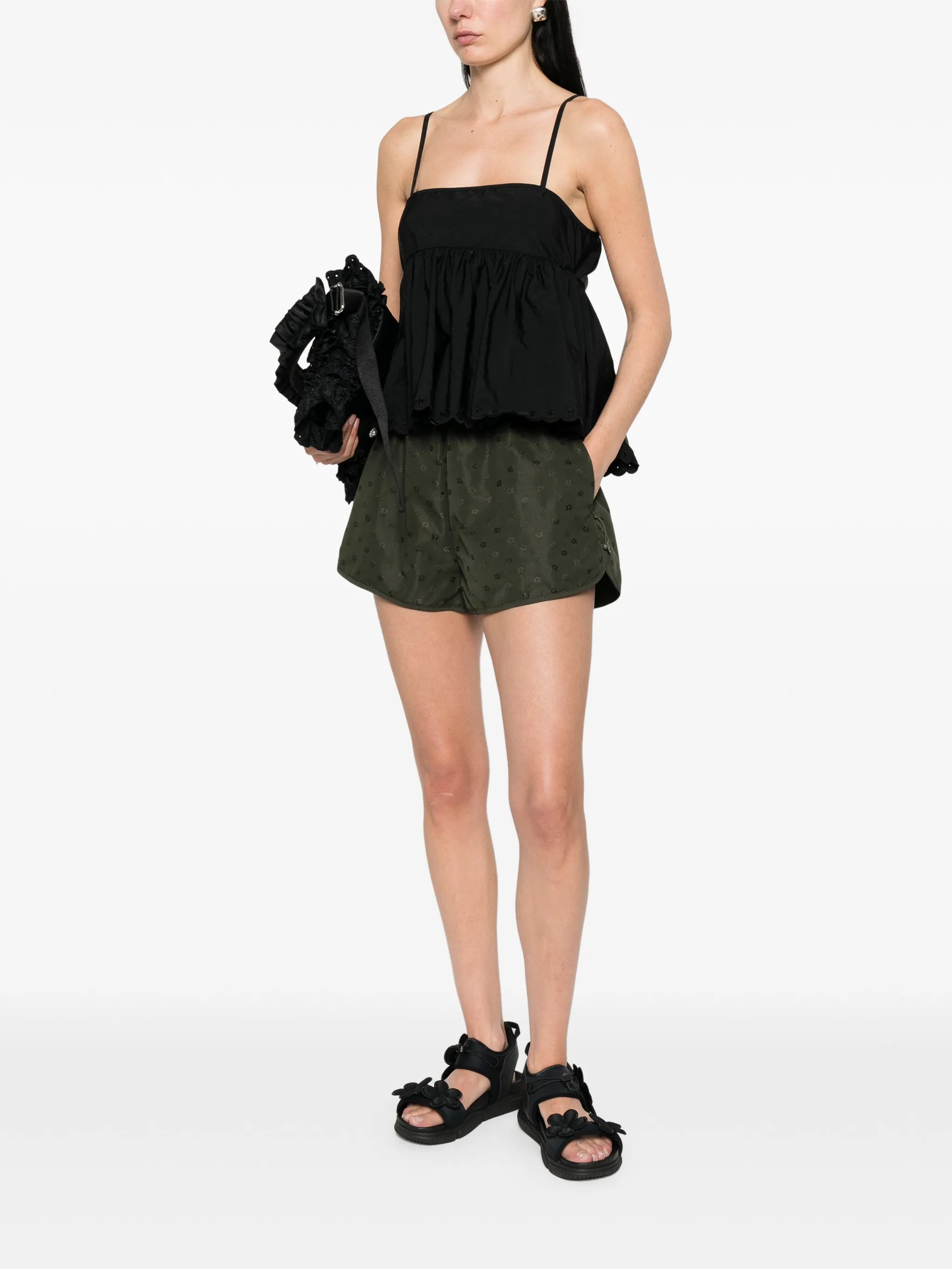 Selena embroidered taffeta top