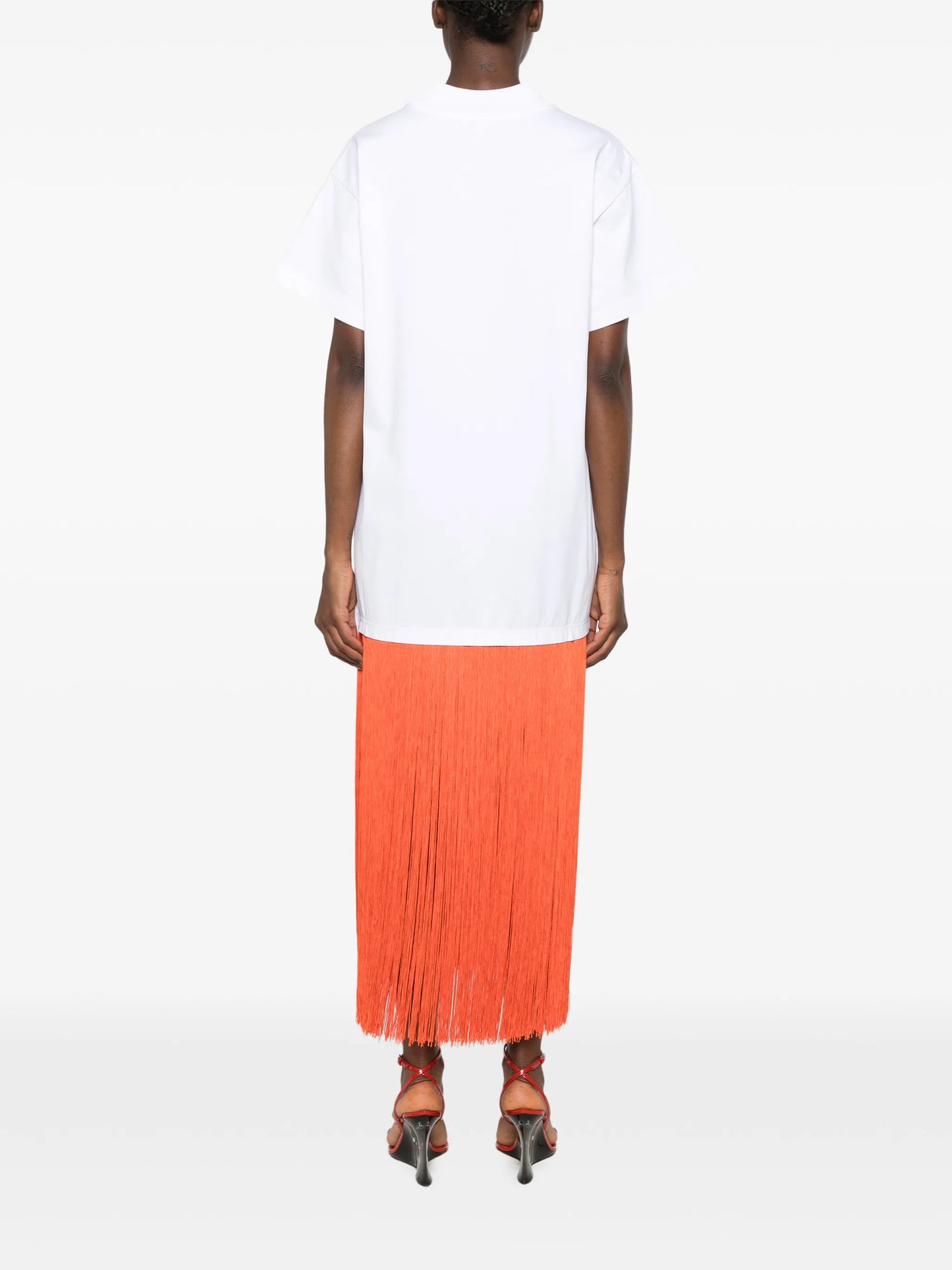 fringed midi dress