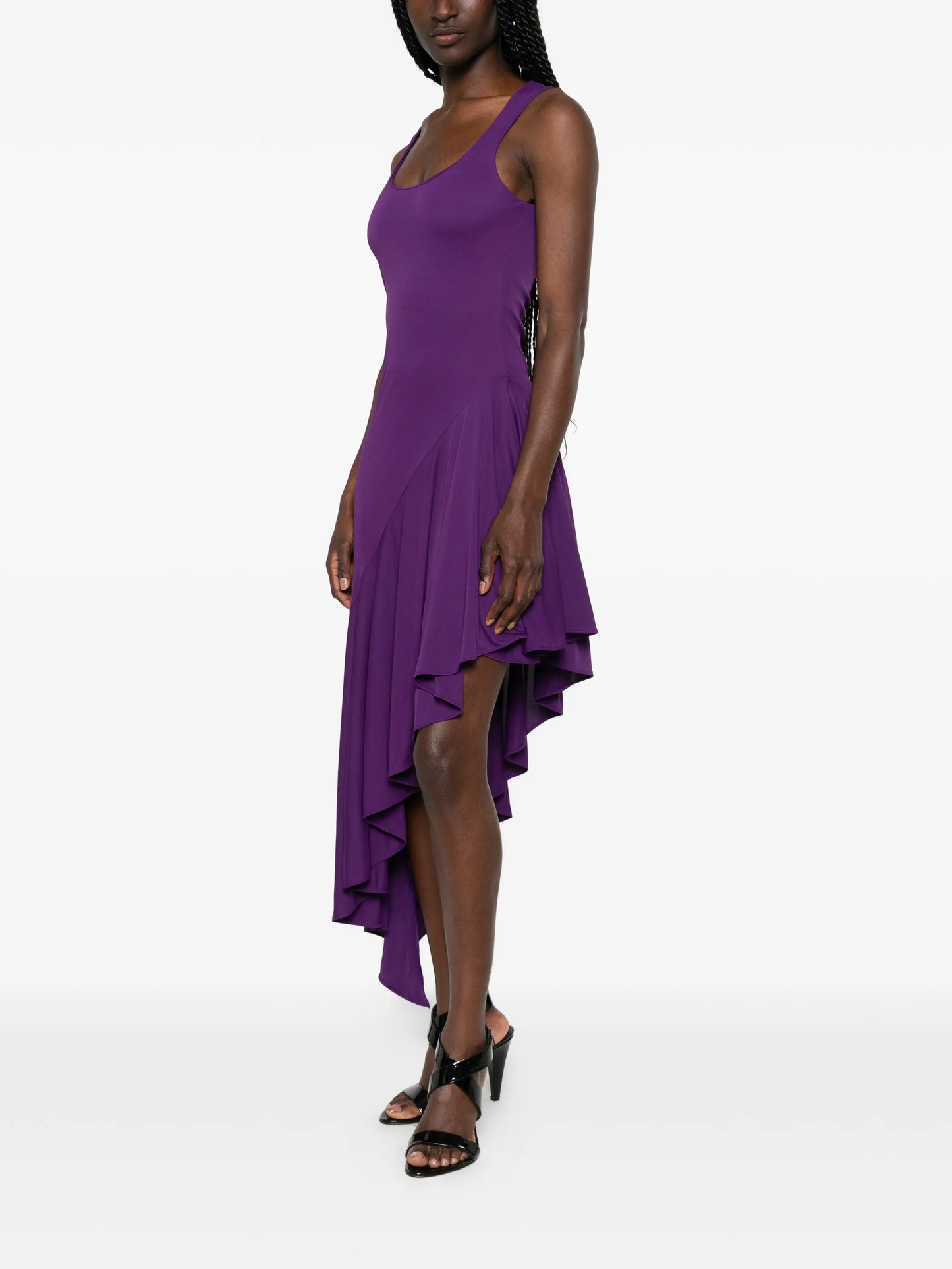 asymmetric ruffled dress