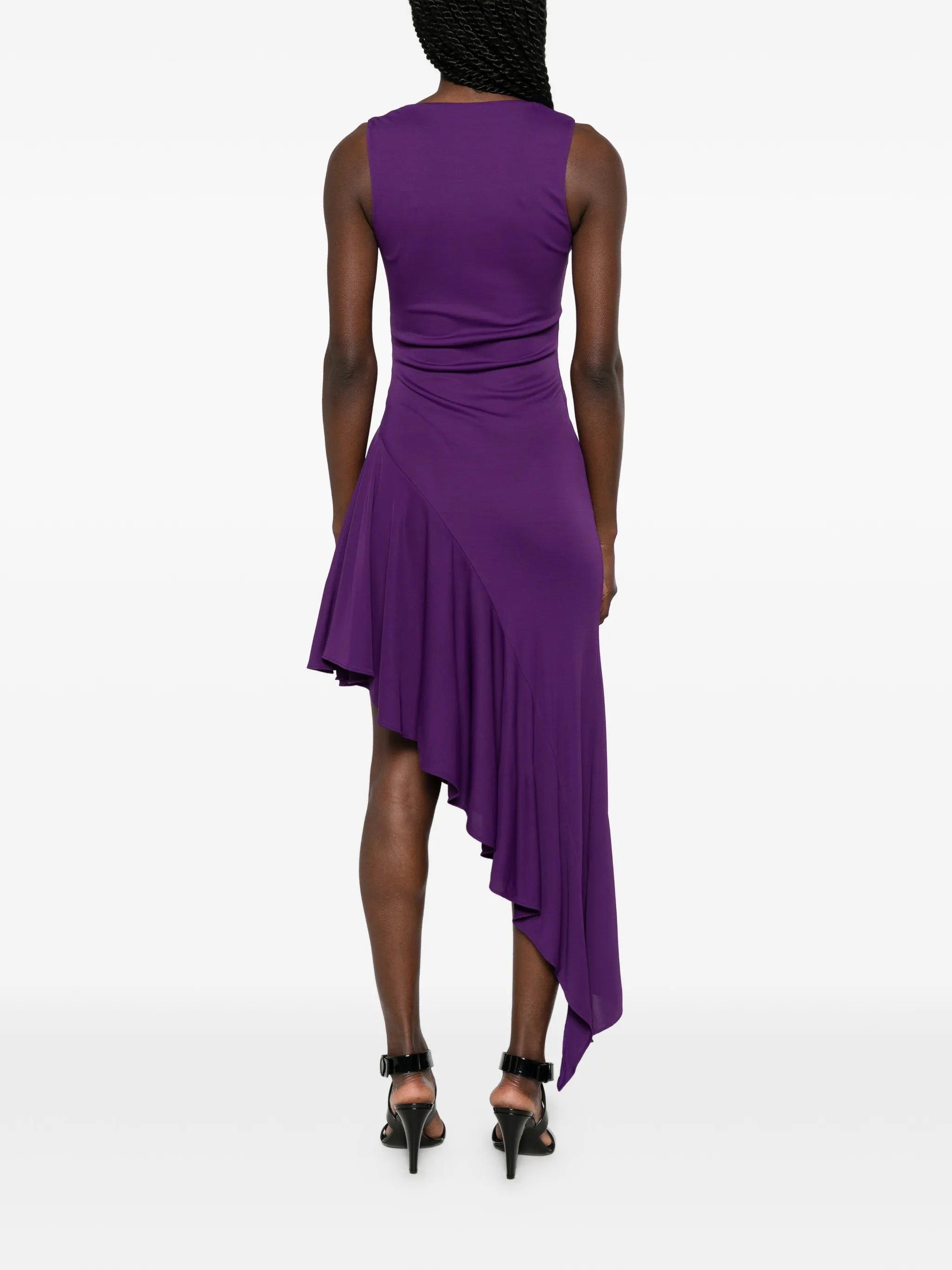 asymmetric ruffled dress