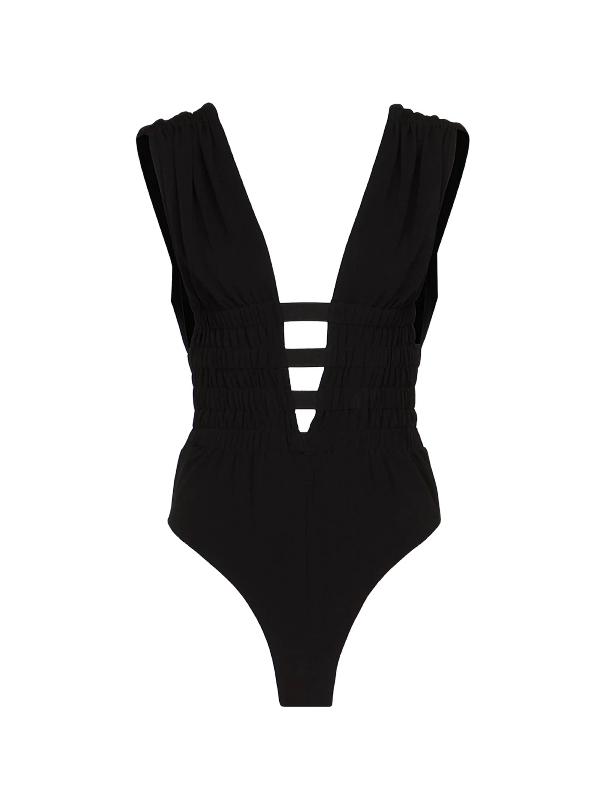 cut-out ruched bodysuit
