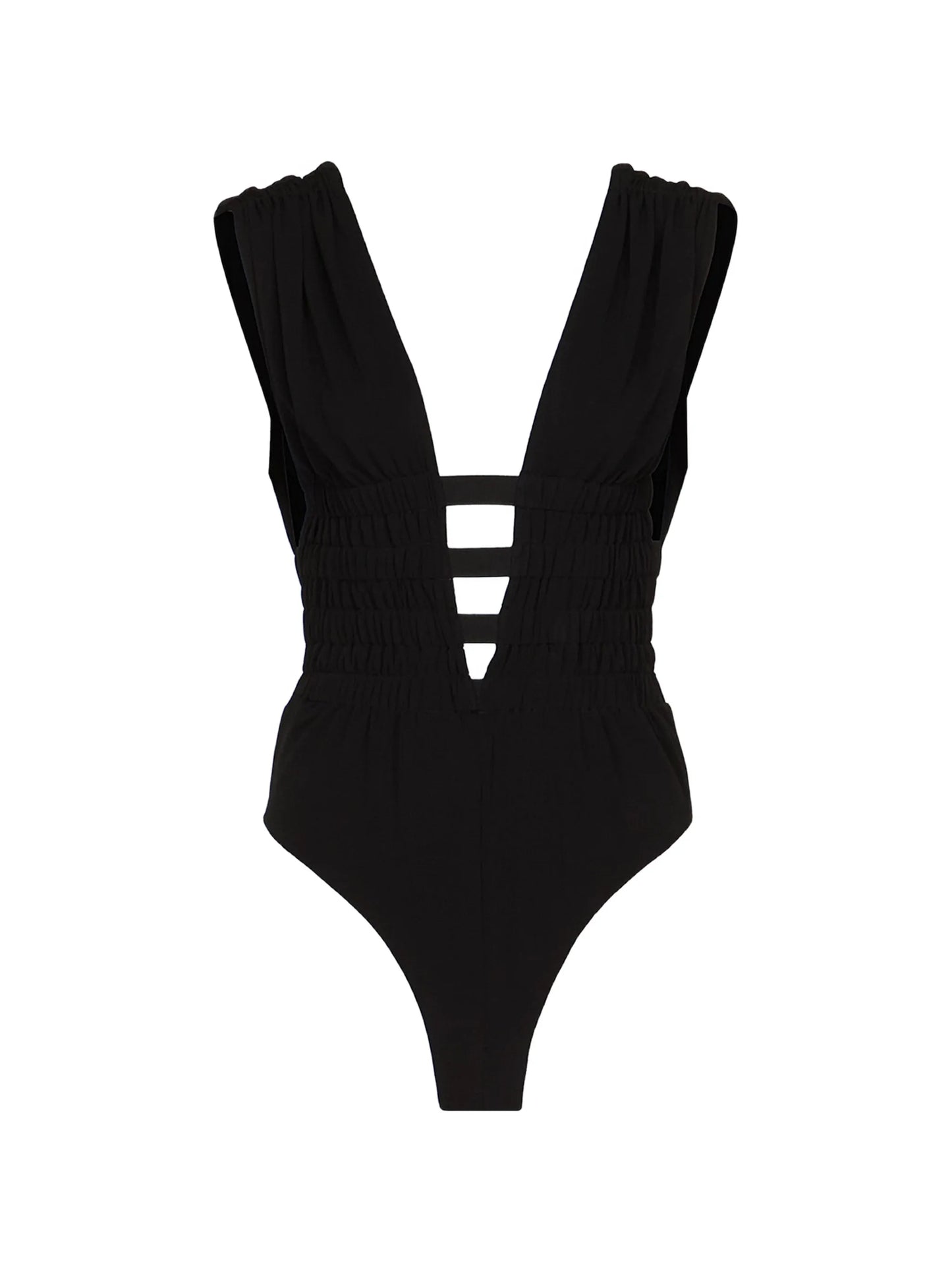 cut-out ruched bodysuit