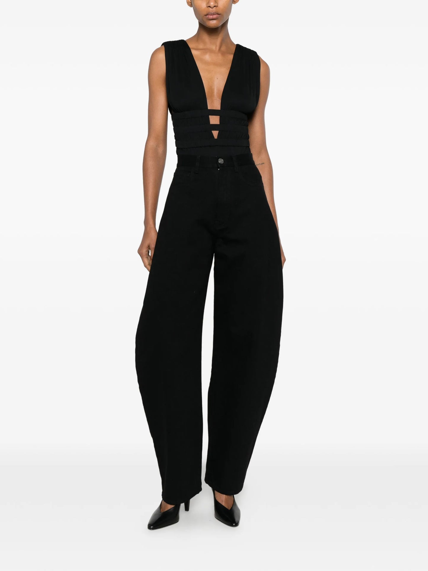 Deese cut-out ruched bodysuit