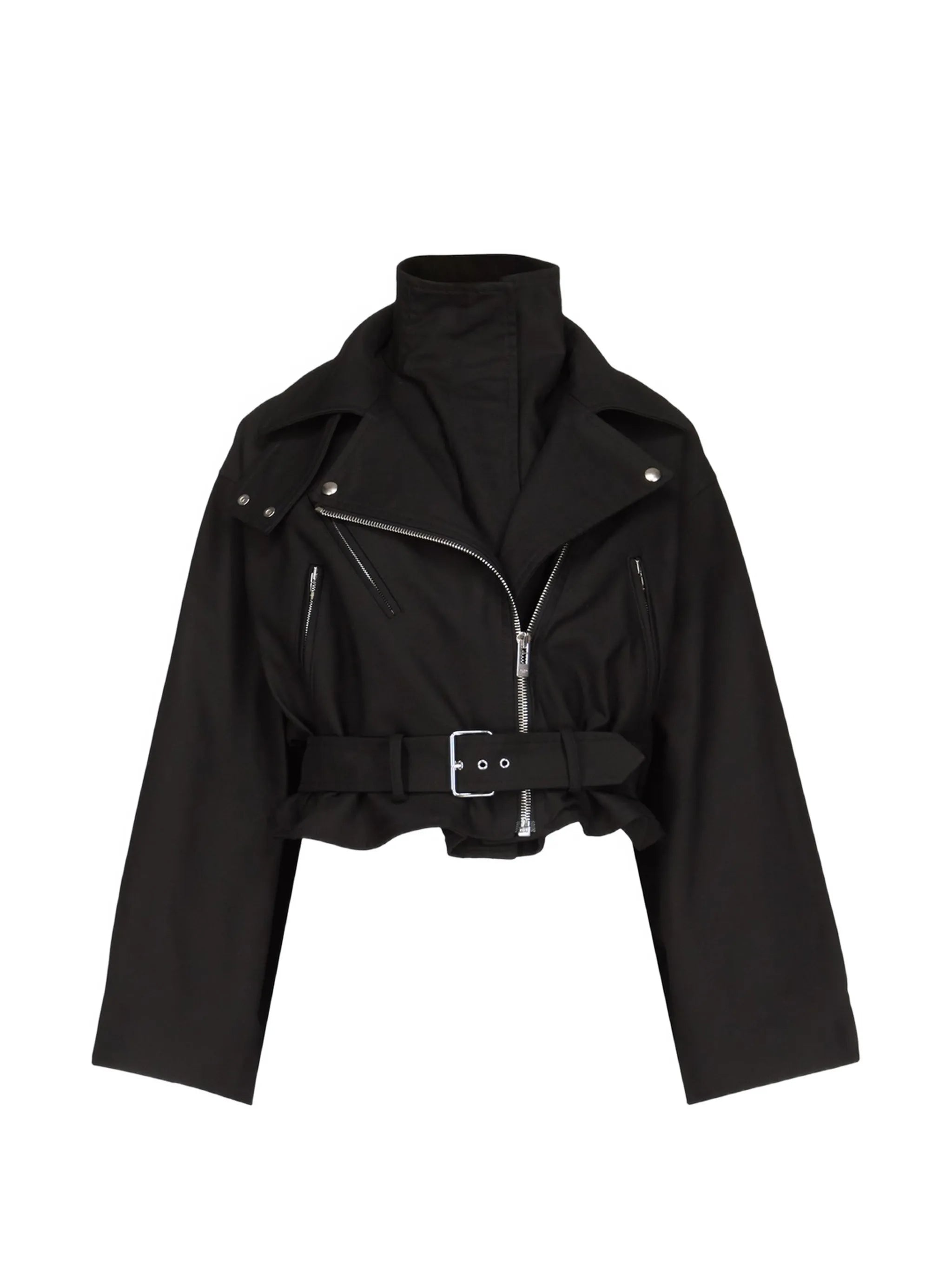 layered biker jacket