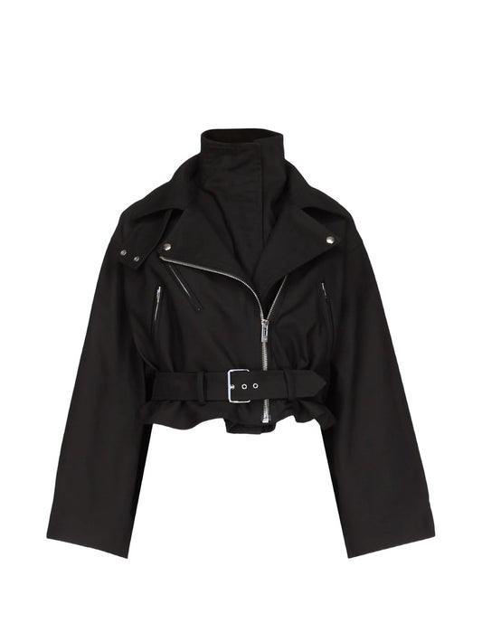 layered biker jacket