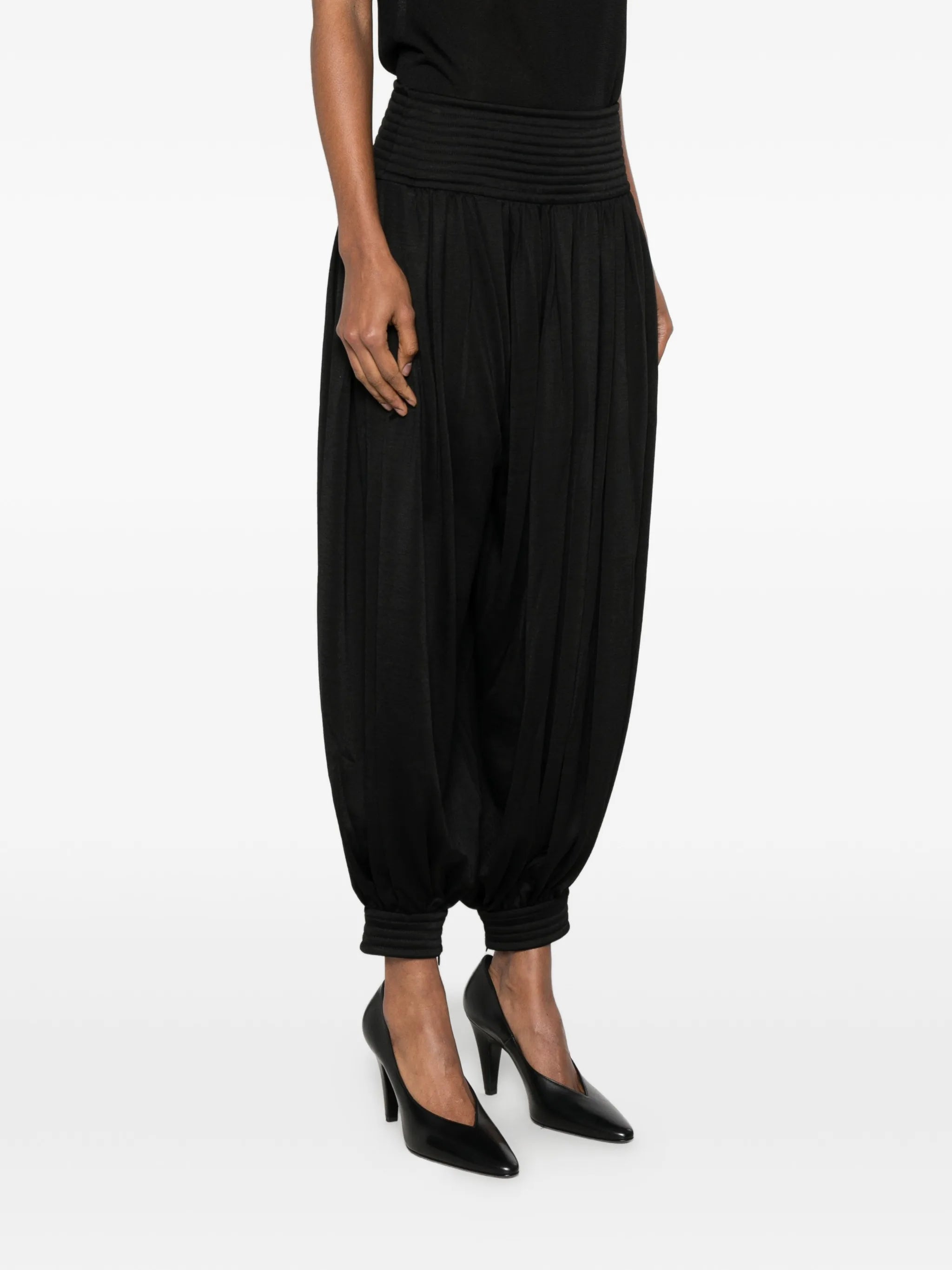 draped tapered trousers