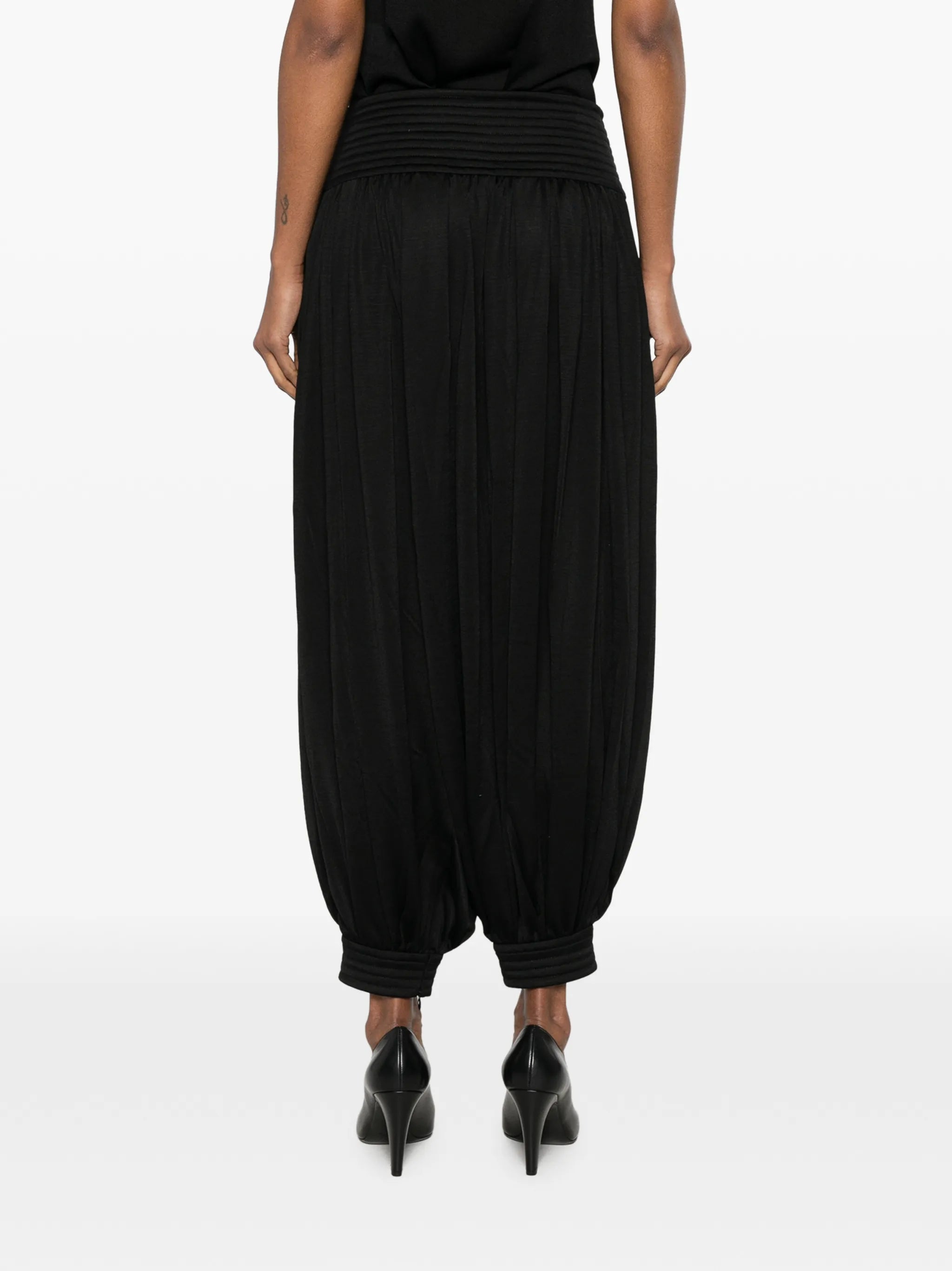draped tapered trousers