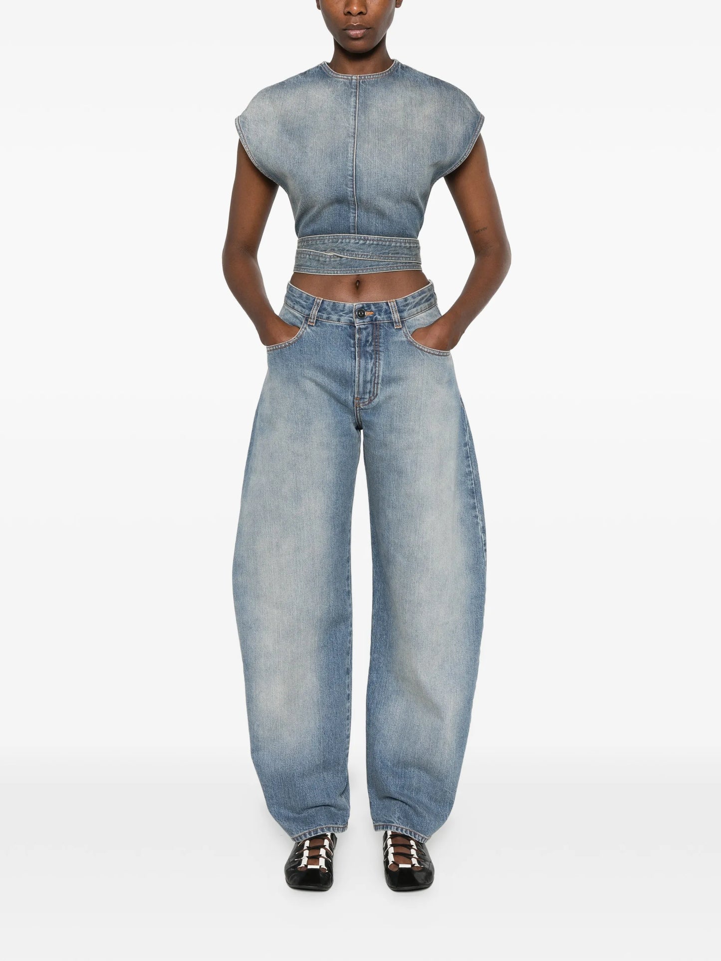 denim crop top