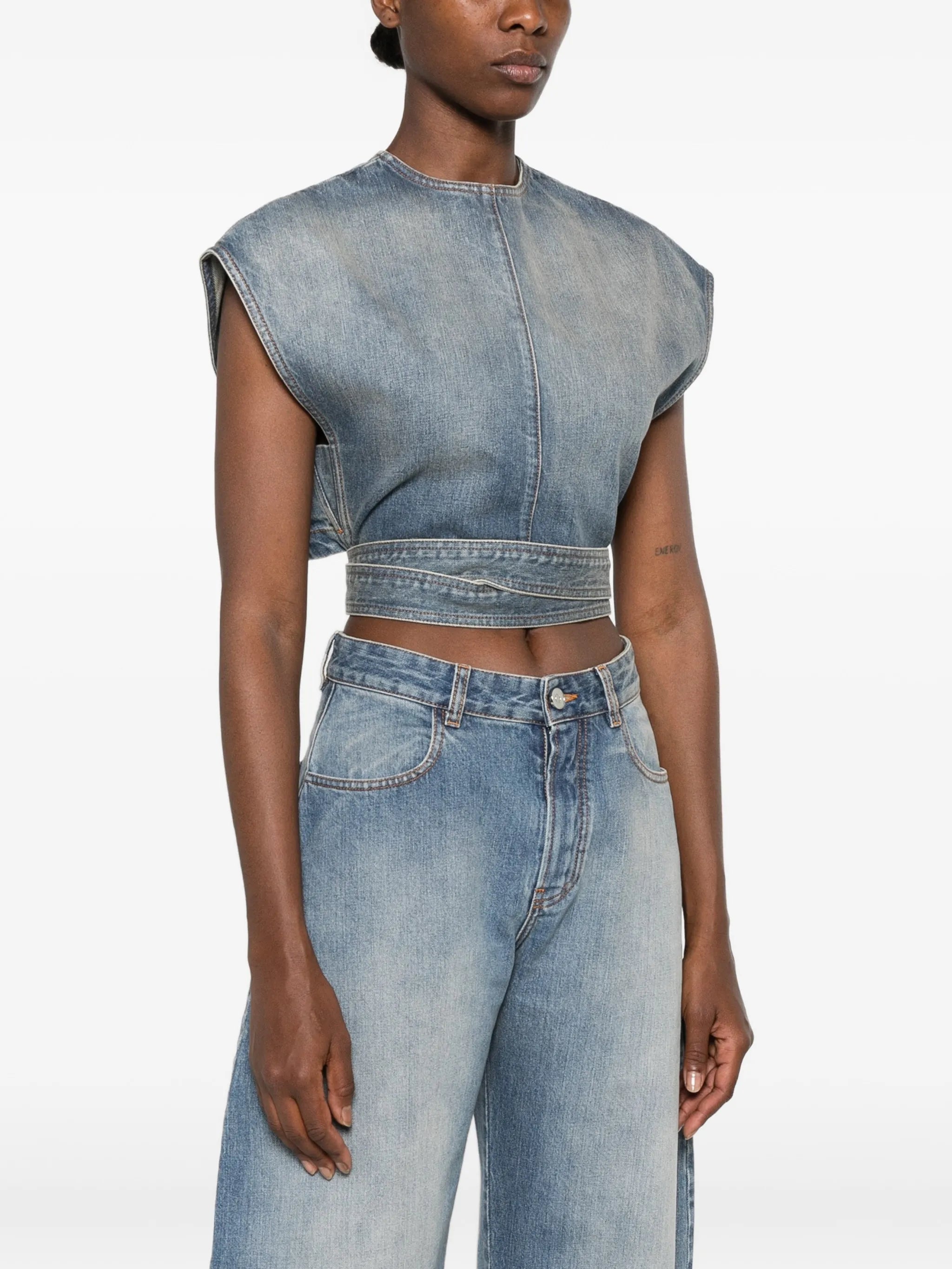 denim crop top