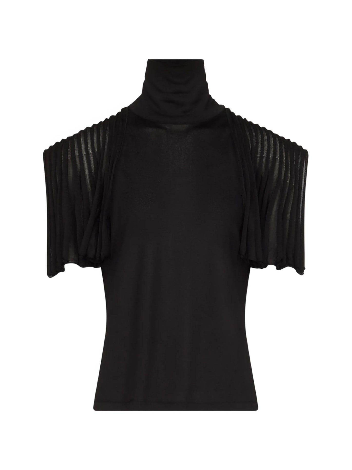 Leaf-Godet roll-neck top